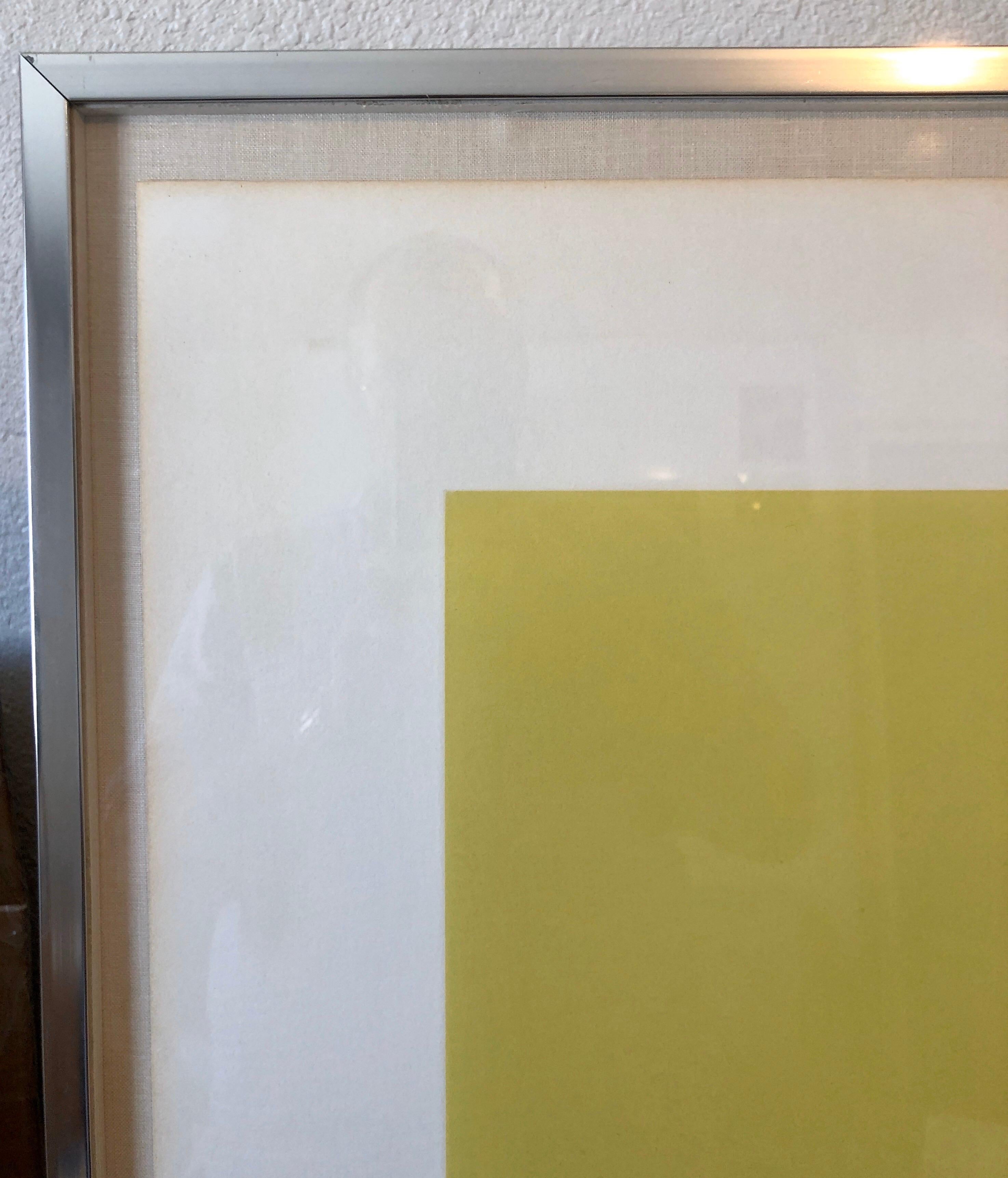 Large Aquatint Etching C Yellow Color MInimalist Abstract Etching Robert Mangold 4