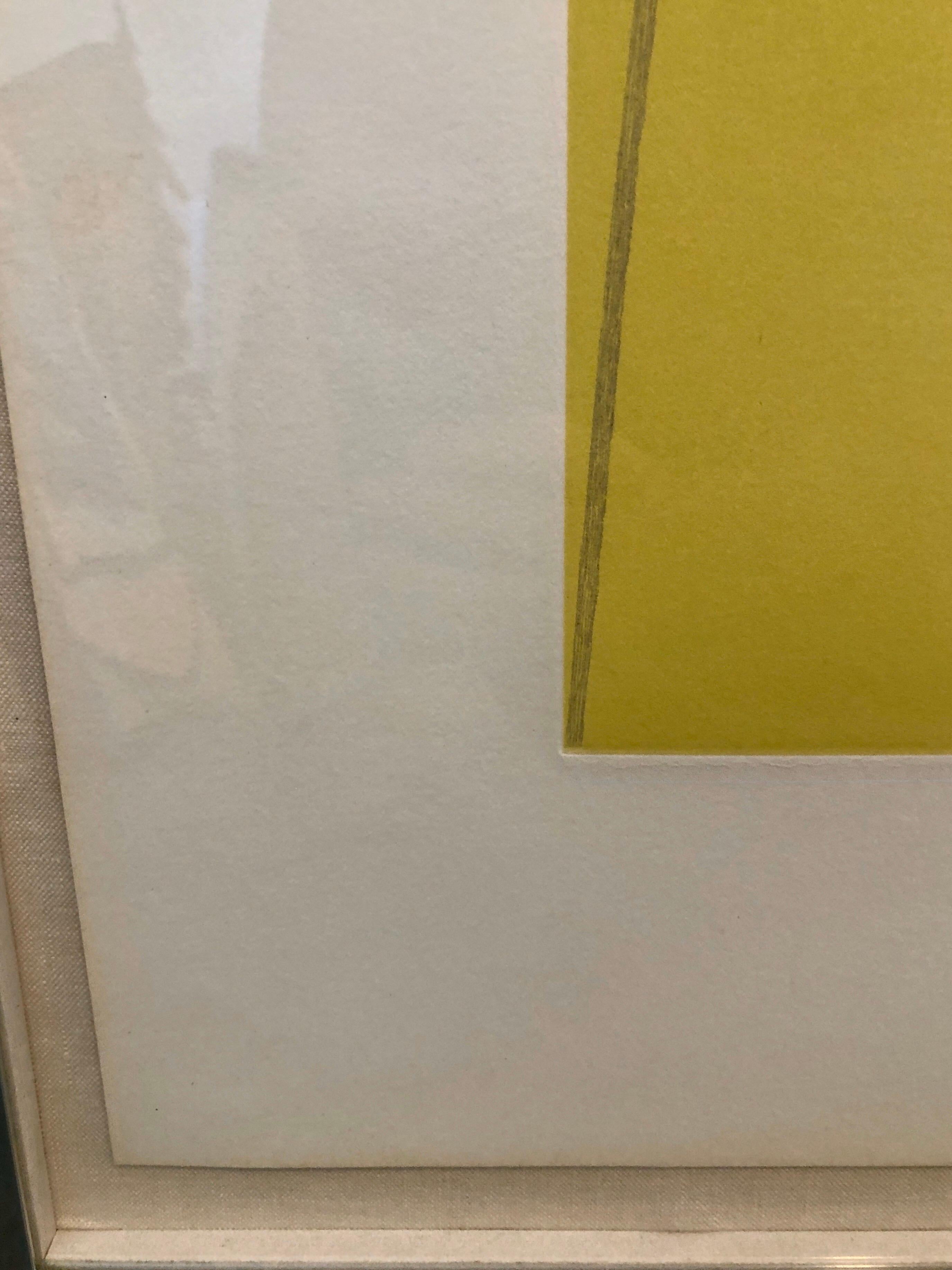 Large Aquatint Etching C Yellow Color MInimalist Abstract Etching Robert Mangold 5