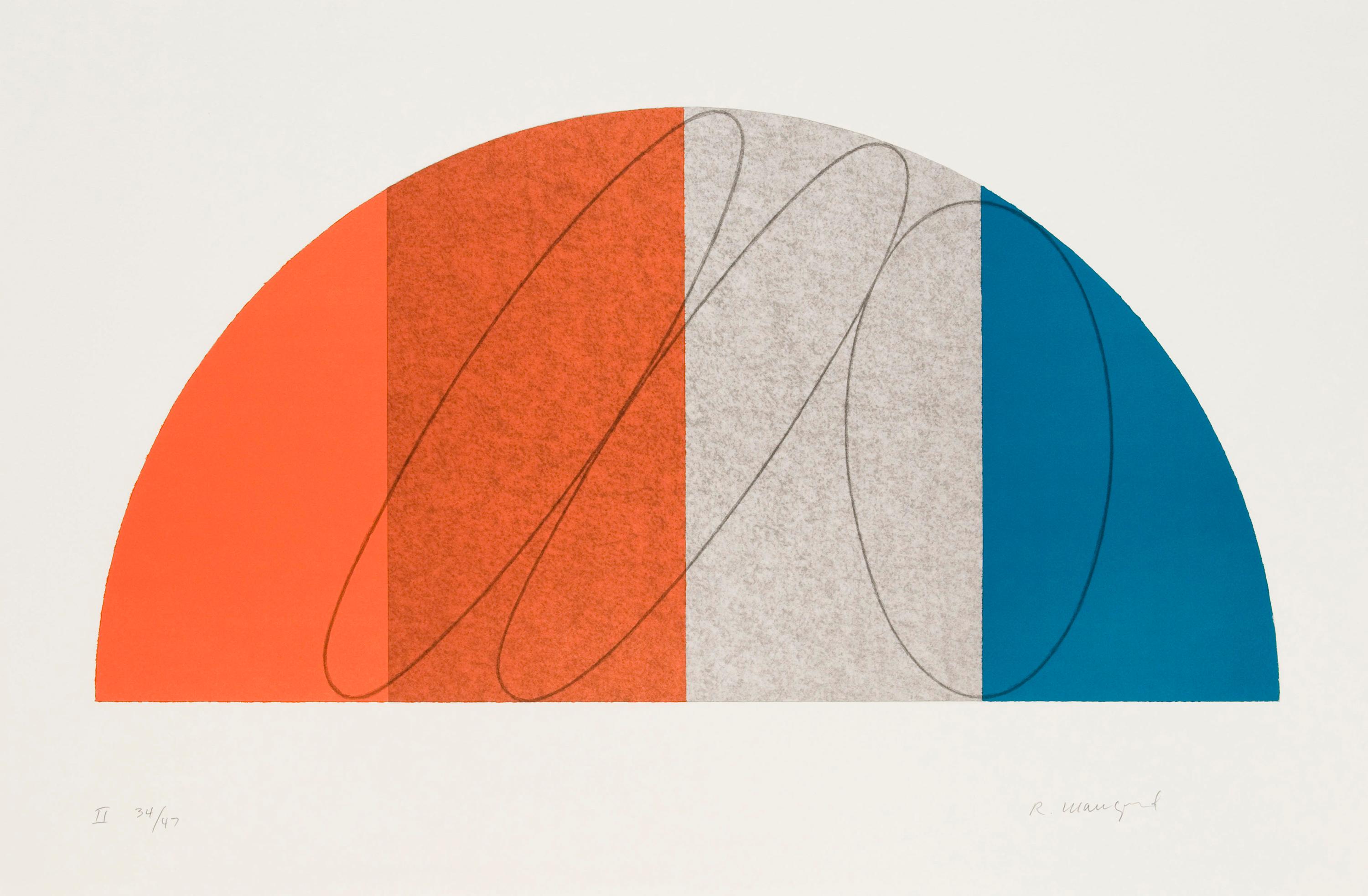 Robert Mangold Abstract Print - Semi-Circle II