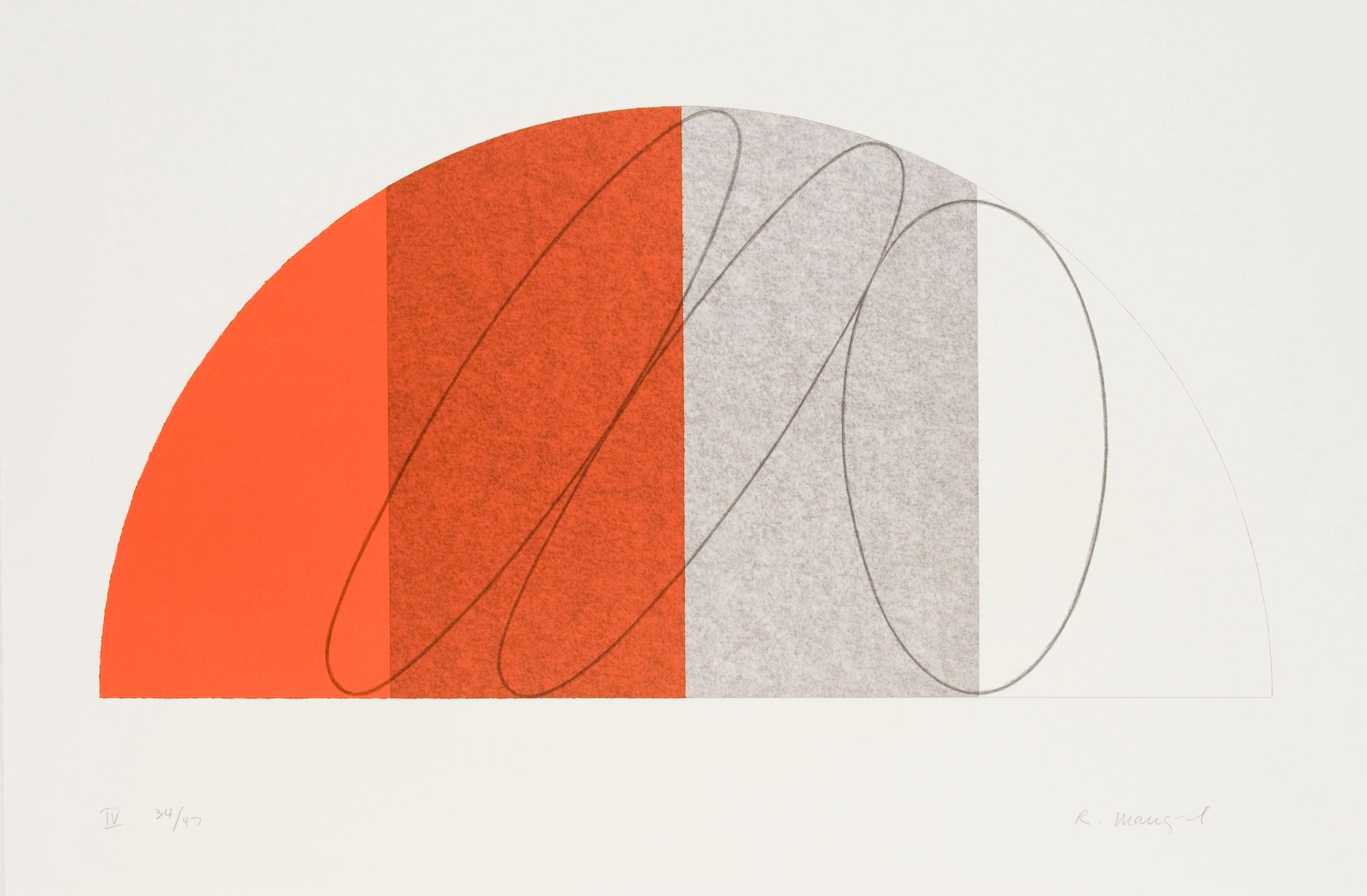 Robert Mangold Abstract Print - Semi-Circle IV