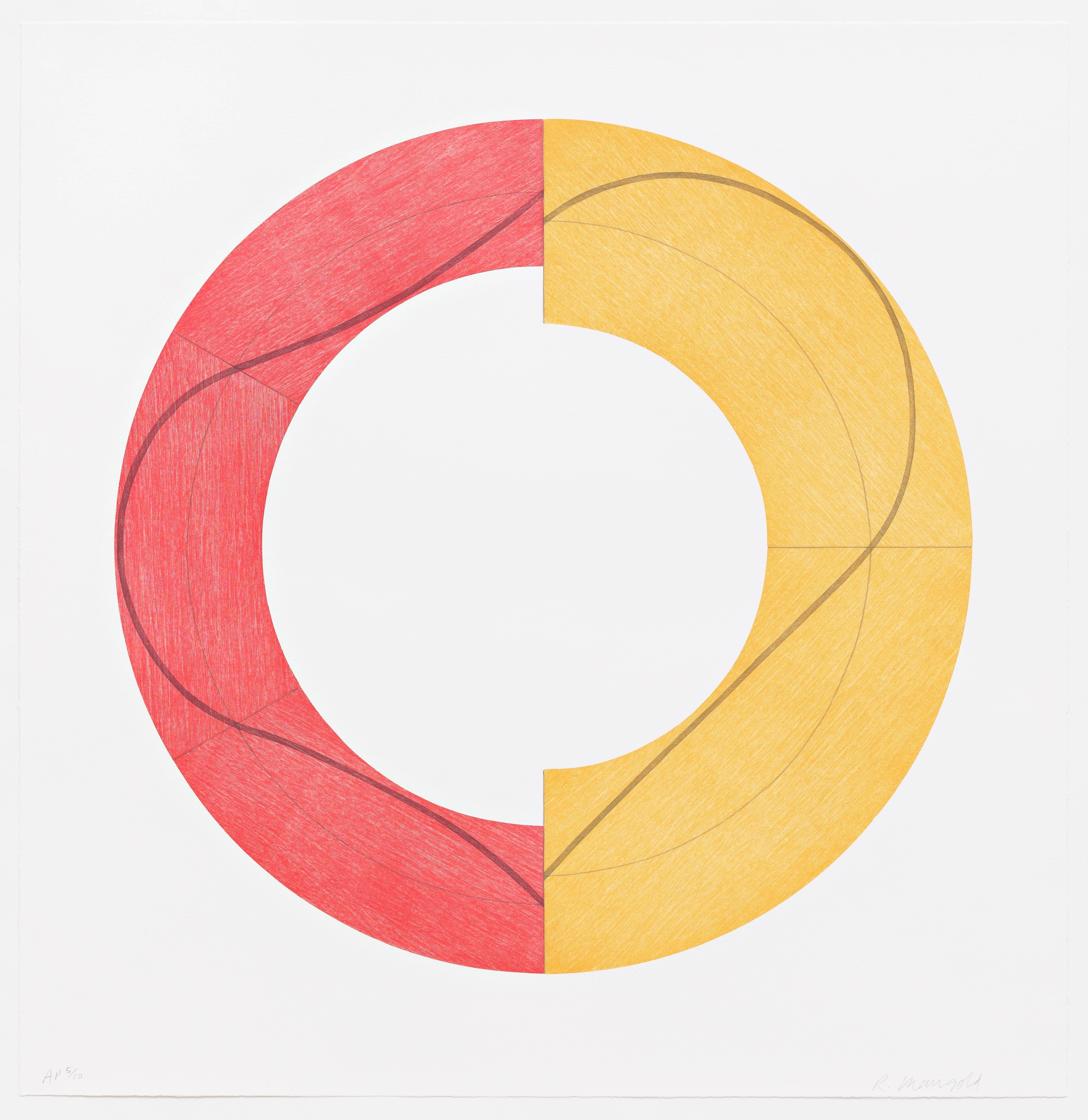 Robert Mangold Abstract Print – Geteilter Ring Bild C