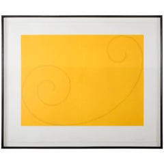 Robert Mangold Silkscreen "Yellow Curled Figure"