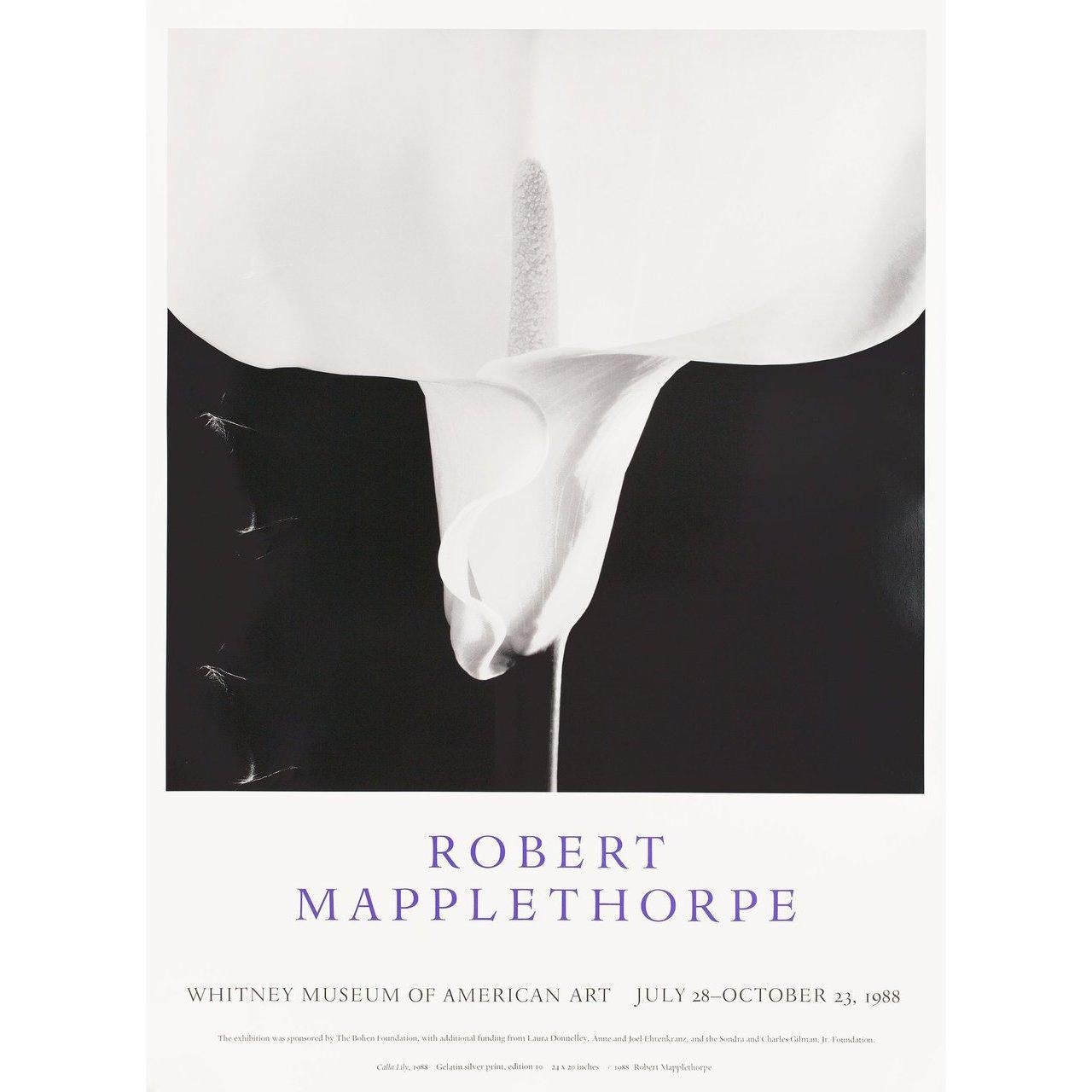 Original 1988 U.S. poster by Robert Mapplethorpe for the exhibition ‘Robert Mapplethorpe’. Fine condition, rolled. Please note: the size is stated in inches and the actual size can vary by an inch or more.
 