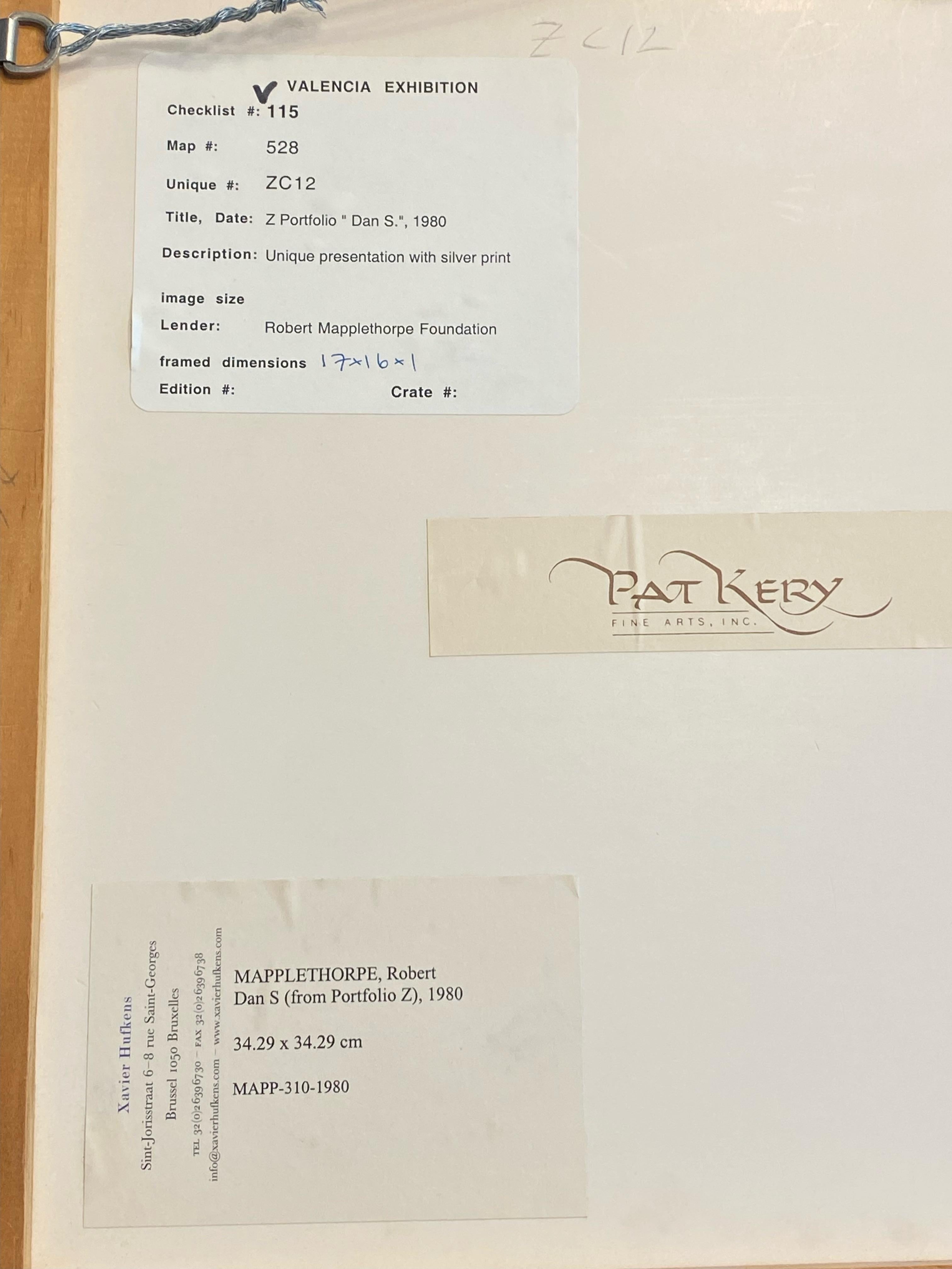 Mapplethorpe Z Portfolio, Dan S 1980, männlicher Akt, einzigartiger Gelatinesilberdruck, Foto – Photograph von Robert Mapplethorpe