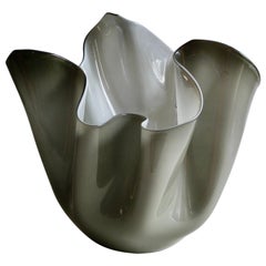 Robert Mapplethorpe's Venini Bianconi Fazzoletto Opaque White & Oyster-Green