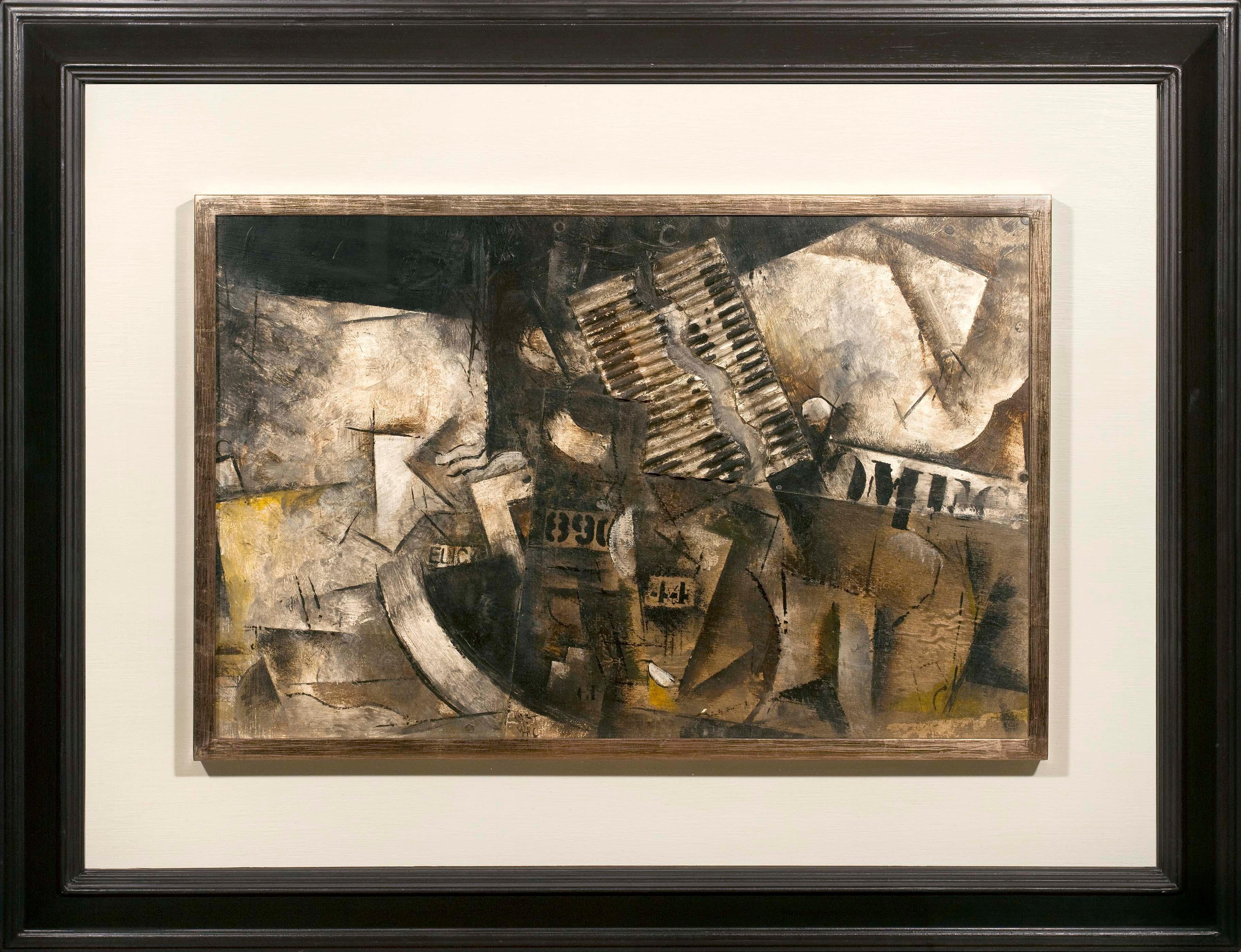 Robert Marc - Sans titre (9690), cubiste, post cubisme, français, collage, abstrait en vente 1