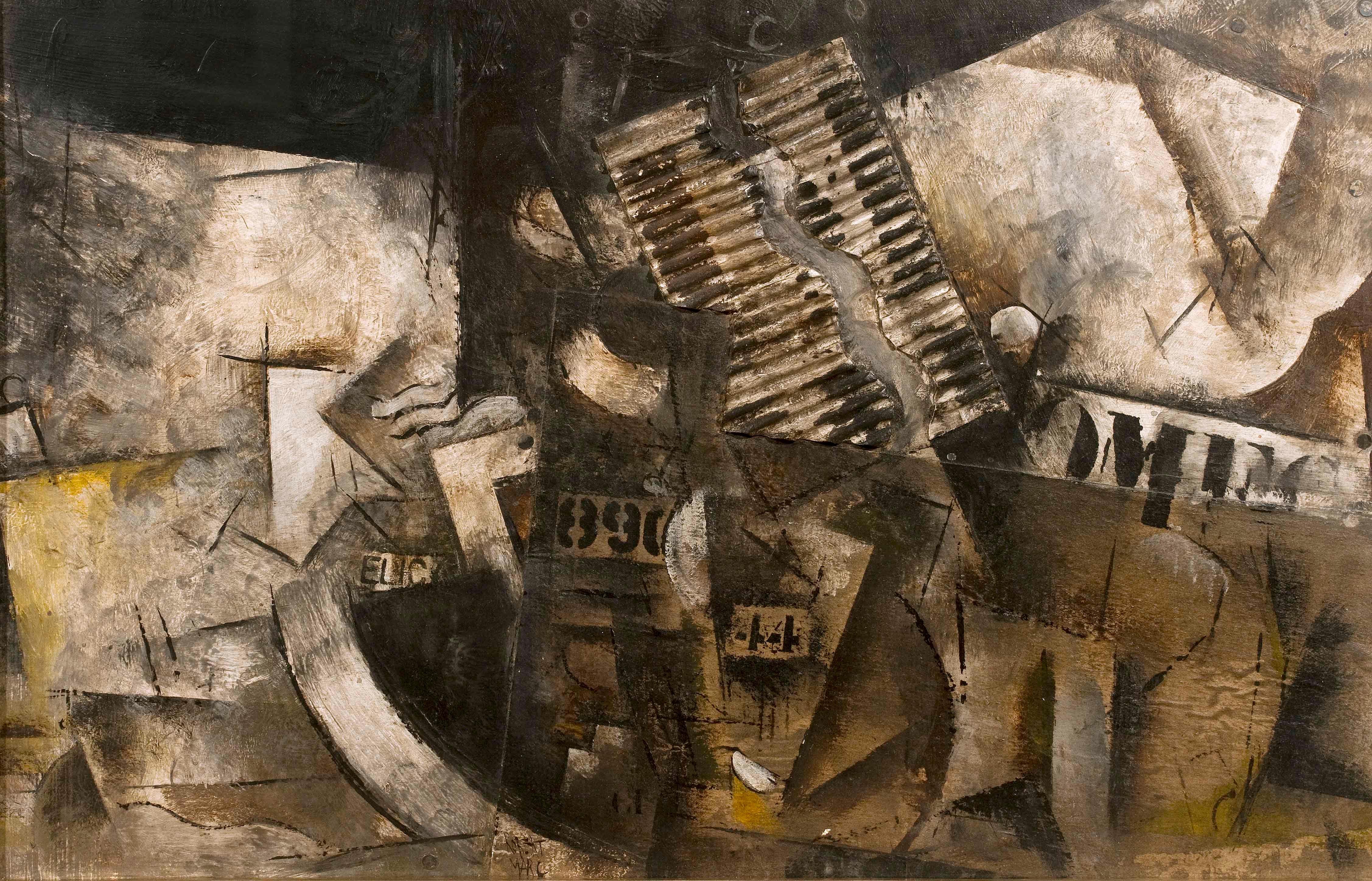 Robert Marc - Senza titolo (9690), cubista, post cubista, francese, collage, astratto