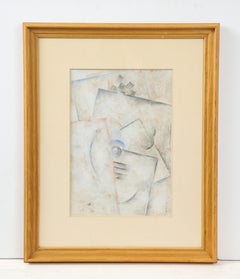 Kubistisches Ölgemälde auf Karton von Robert Marc, „Ohne Titel“, signiert, ca. 1975-1980