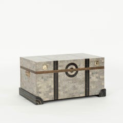 Robert Marcius Casa Bique Taupe Grey Tessellated Stone Chest
