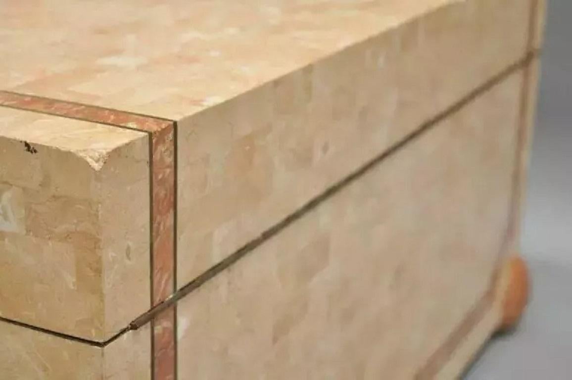 20th Century Robert Marcius Casa Bique Tessellated Stone Trunk Box Coffee Table Chest For Sale