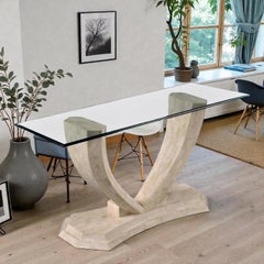 Robert Marcius para Maitland Smith Mesa consola de piedra teselada en arco