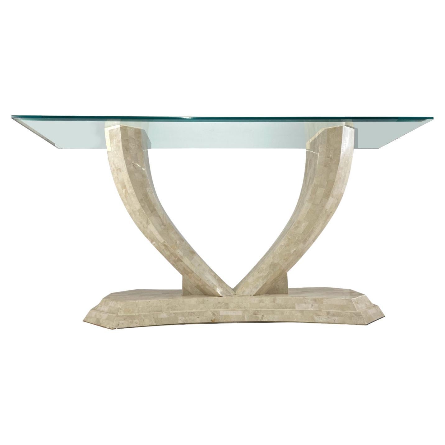 Robert Marcius for Maitland Smith Arched Tessellated Stone Console Table