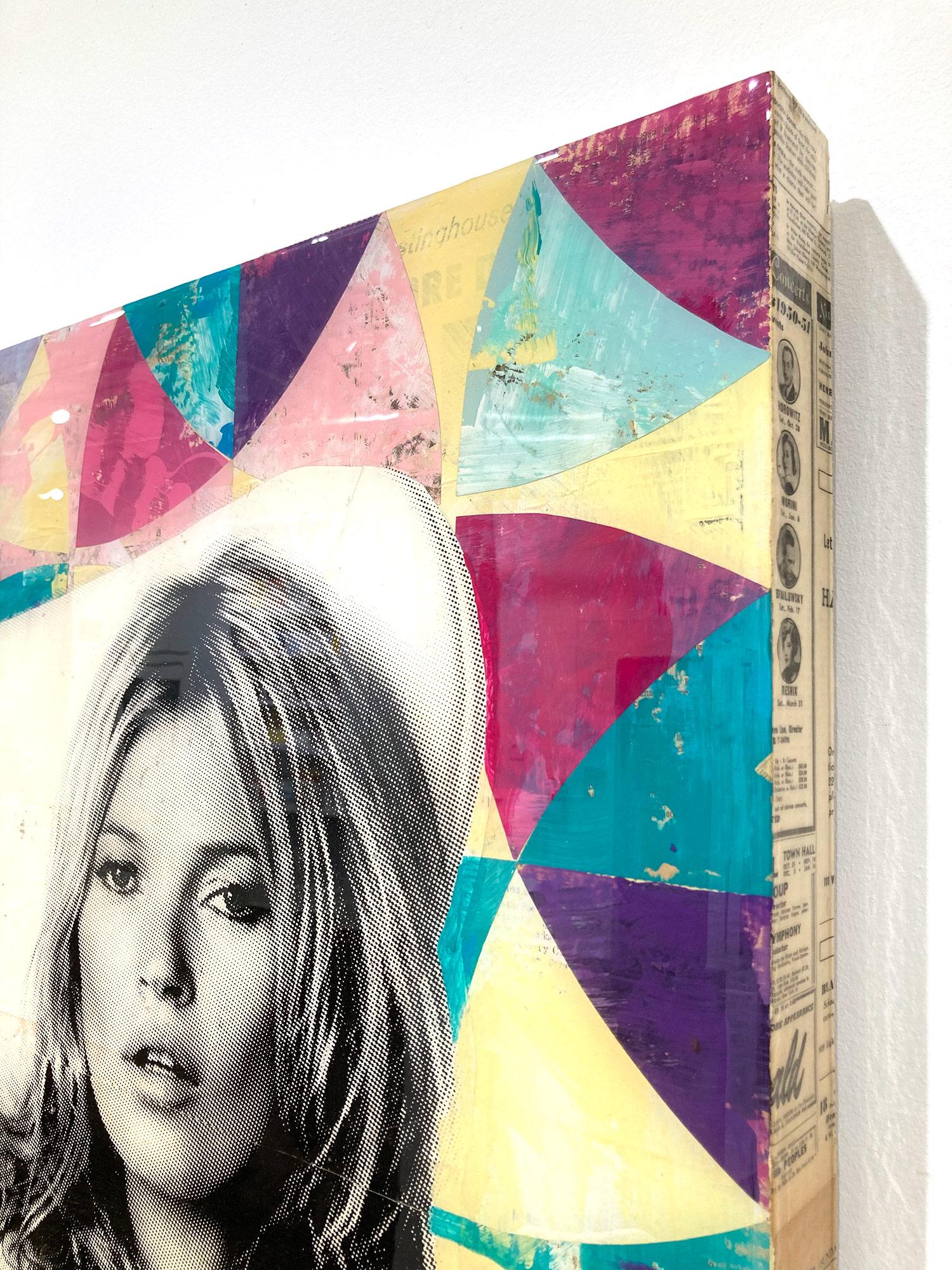 „Fell For You“ Kate Moss mit Stuart Weitzman, Collage-Komposition auf Tafelplatte im Angebot 9
