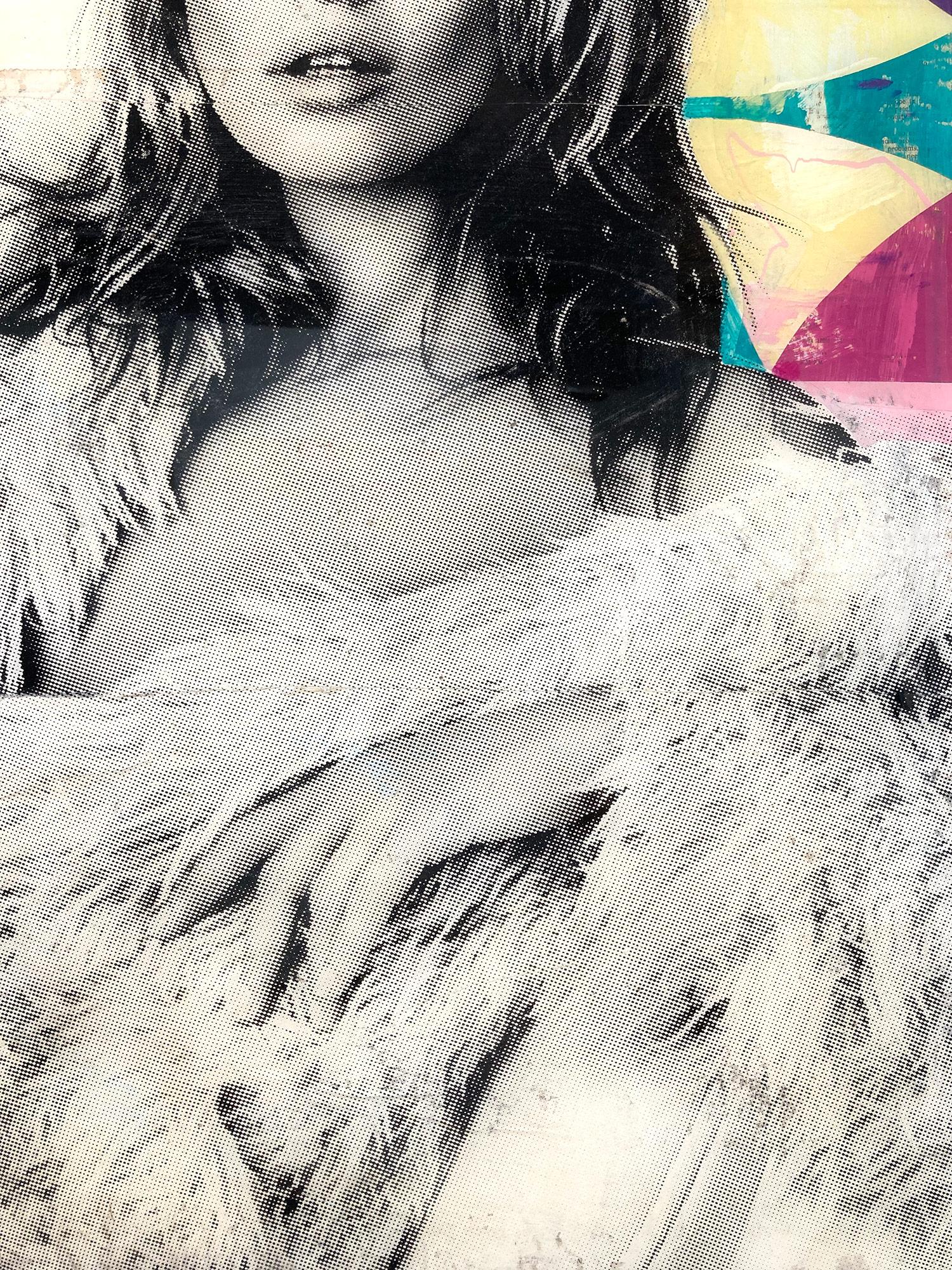 „Fell For You“ Kate Moss mit Stuart Weitzman, Collage-Komposition auf Tafelplatte im Angebot 1