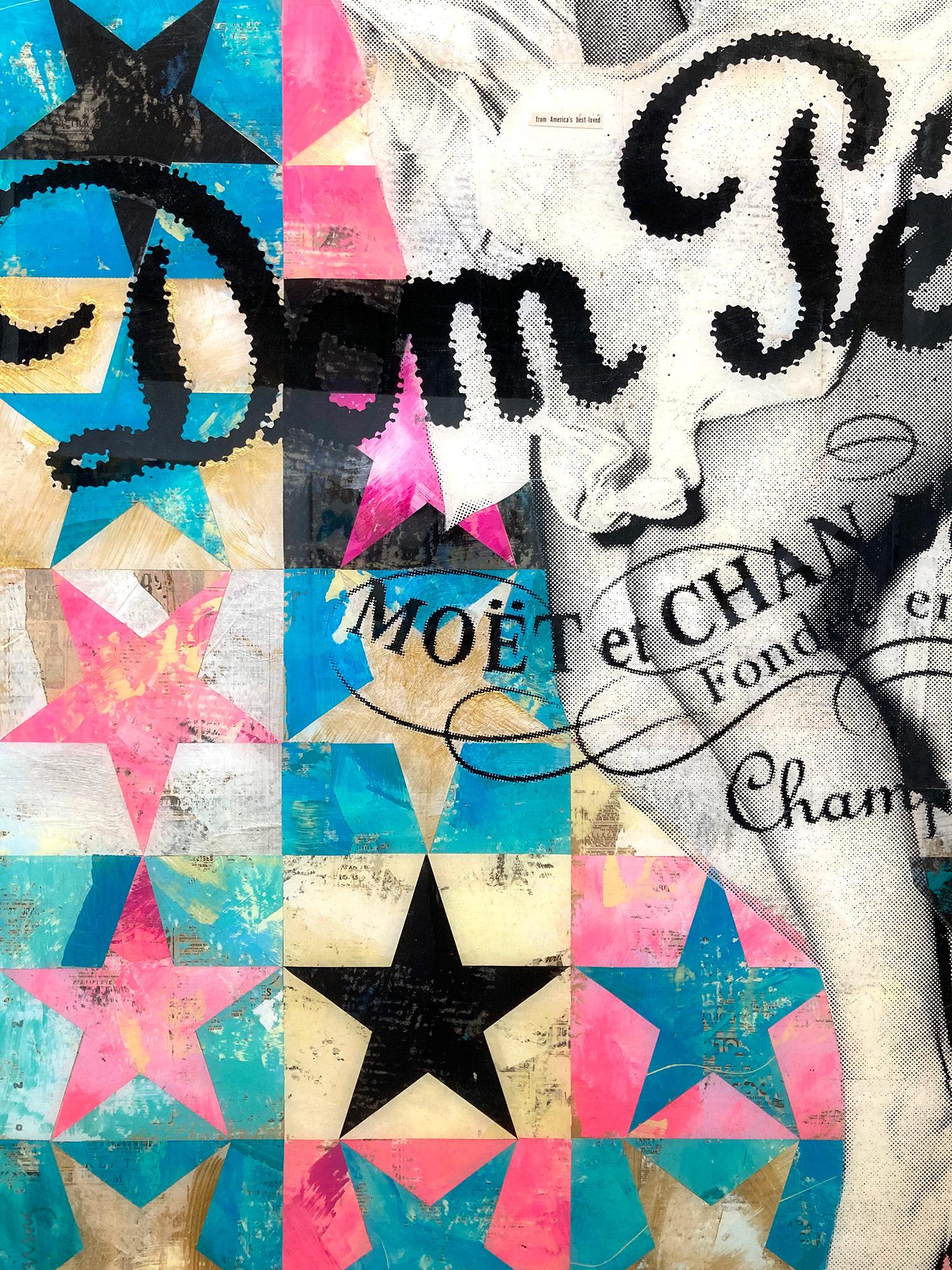 „From Americas Best Loved“ Marilyn Monroe Collage-Komposition auf Tafelplatte (Pop-Art), Painting, von Robert Mars