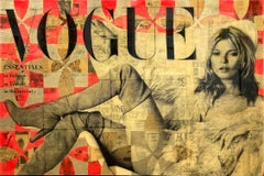 "Heartbreak a Stranger" Kate Moss con Stuart Weitzman Collage Pannello in resina