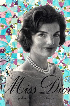 "Slow Ready" Jackie Kennedy Onassis Collage Composition Painting on Panel Board