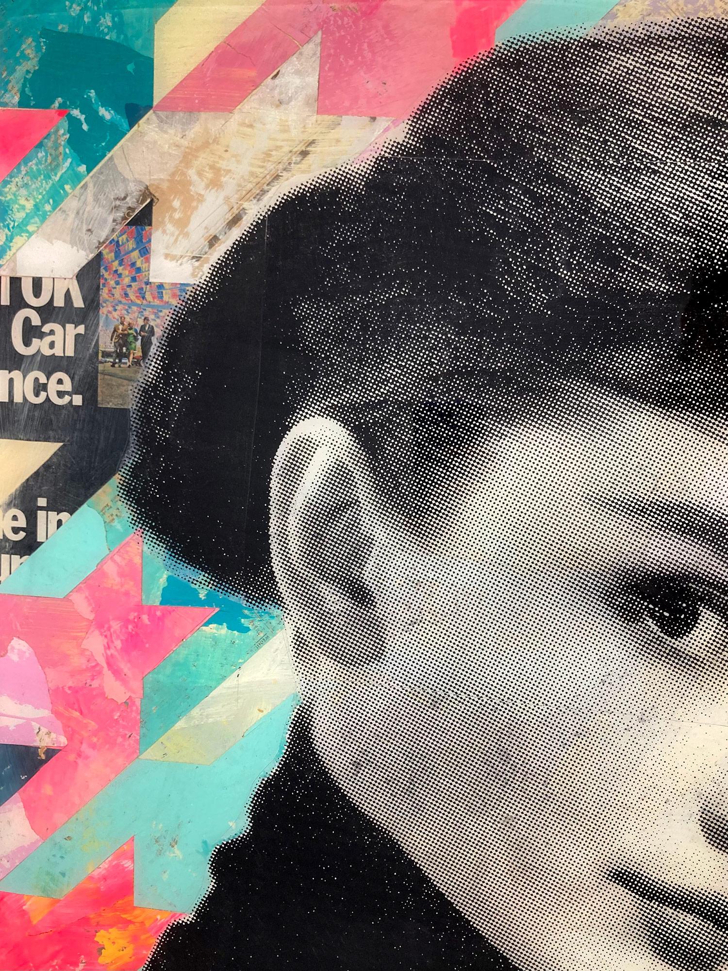 „Truth Be Told“ Audrey Hepburn, Collage-Kompositionsgemälde auf Tafelplatte (Pop-Art), Painting, von Robert Mars