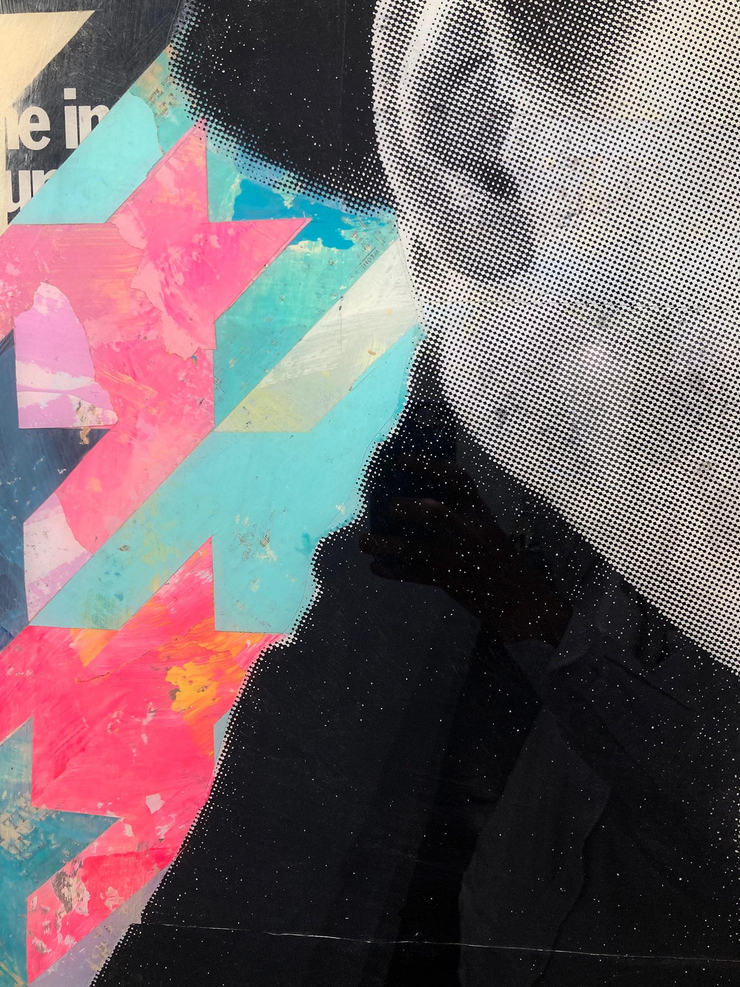 „Truth Be Told“ Audrey Hepburn, Collage-Kompositionsgemälde auf Tafelplatte im Angebot 3