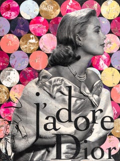 "You Look To Yours" Grace Kelly & J’adore Collage Composition on Panel Board