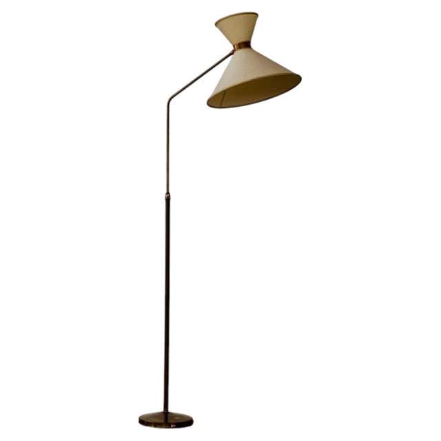 Robert Mathieu French Floor Lamp Brass Adjustable 1950 Lunel Arlus ...