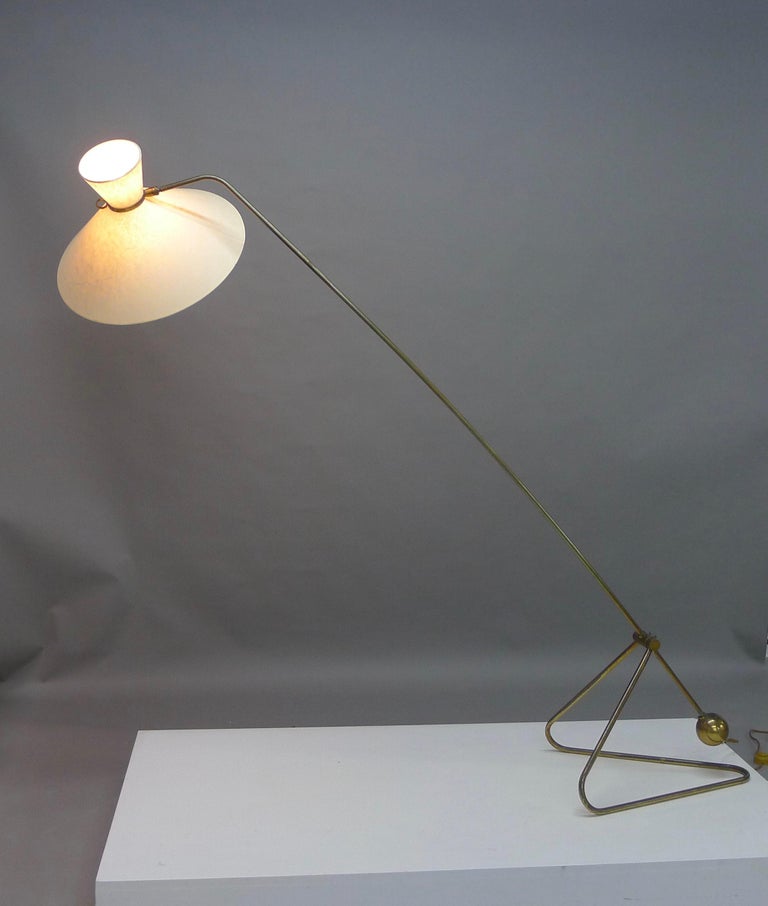 Robert Mathieu "Pendulum" Floor Lamp, French, 1950's at 1stDibs