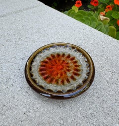 Videopoche in ceramica e vetro craquelé di Robert Maxwell, California, C.C. 1970