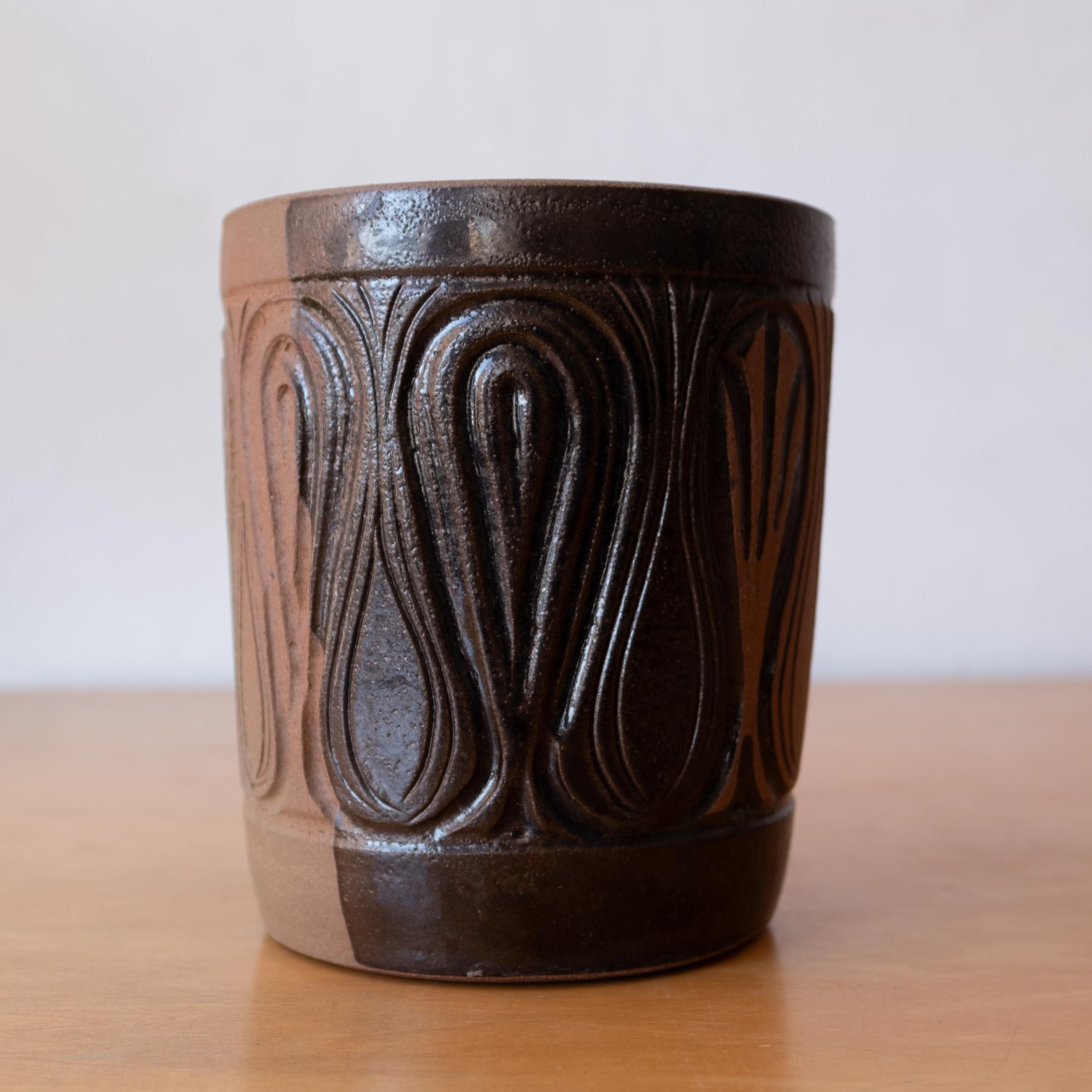 Americano Fioriera in gres California Pottery di Robert Maxwell con smalto a fiamma in vendita