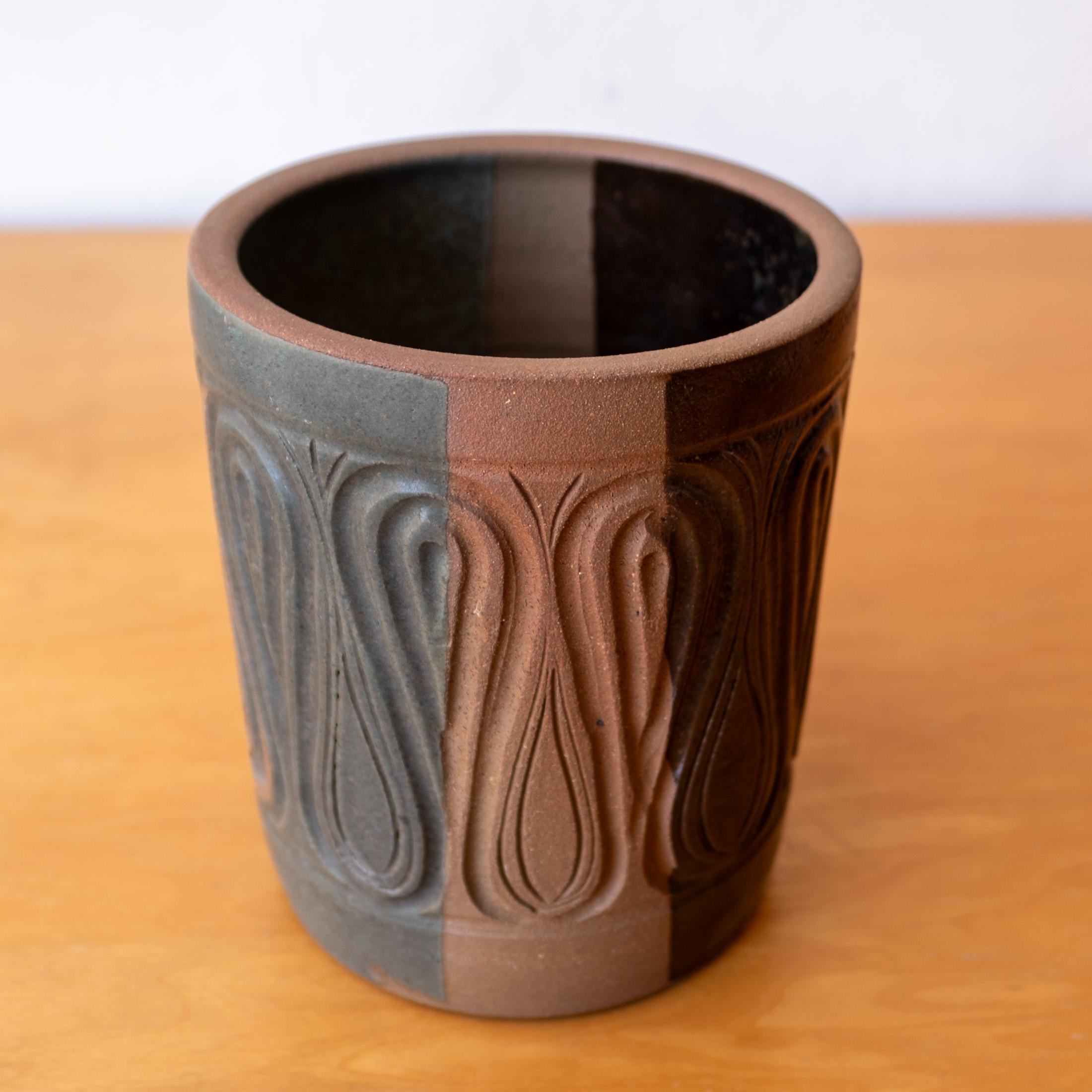 Fioriera in gres California Pottery di Robert Maxwell con smalto a fiamma In condizioni buone in vendita a San Diego, CA