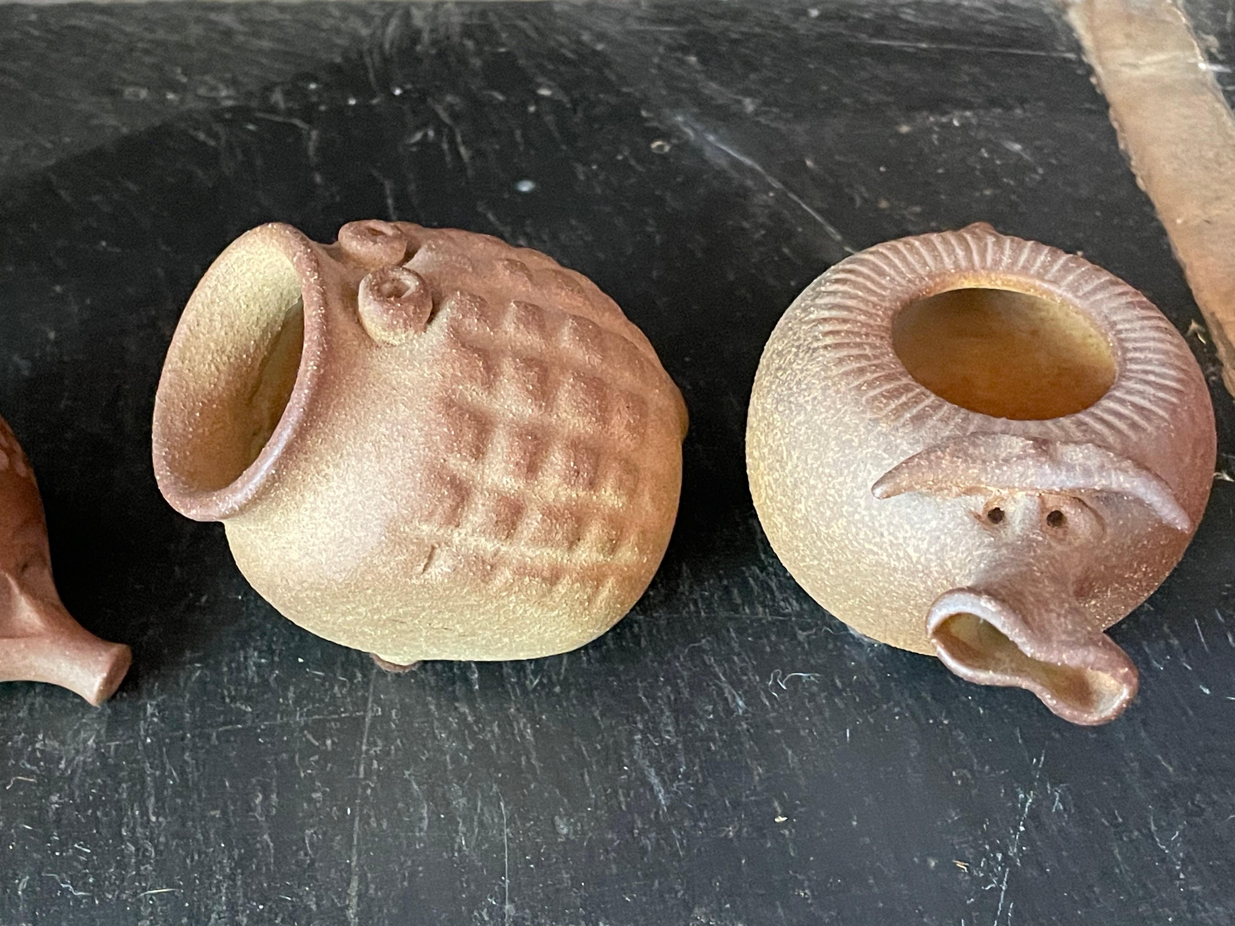 Stoneware Robert Maxwell for Earthgender Critter Sculptures, Set of Three For Sale