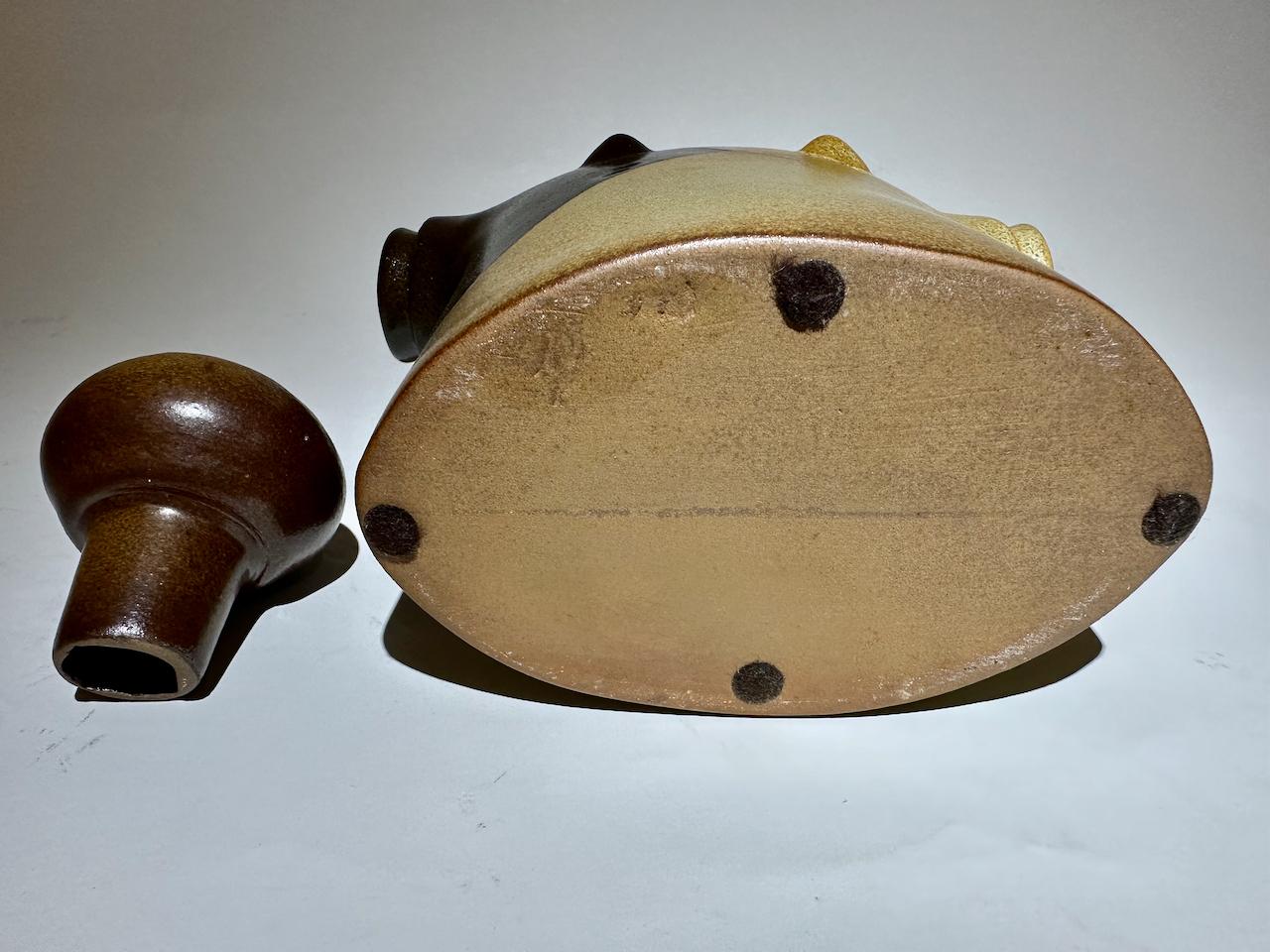 Handgefertigter Dekanter aus Keramik von Robert Maxwell für Pottery Craft USA im Angebot 4