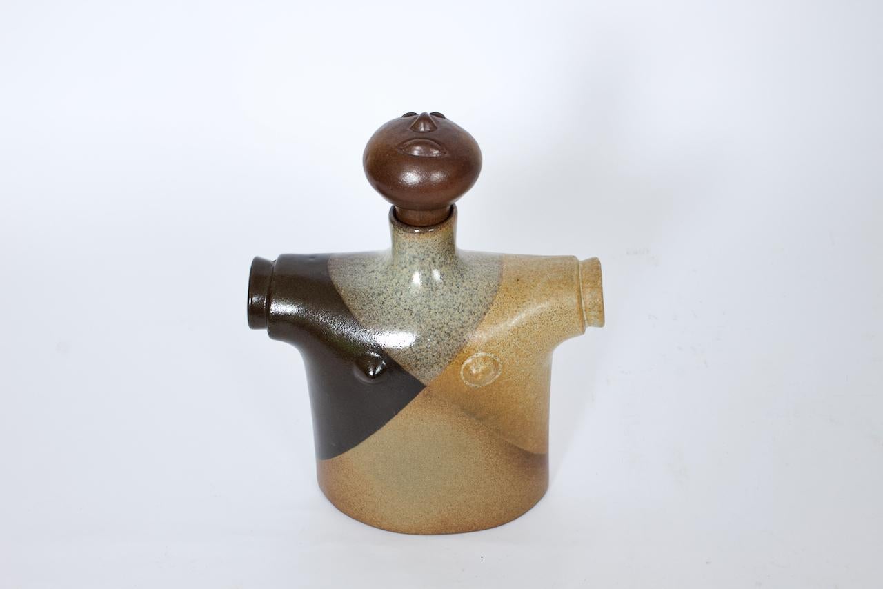Handgefertigter Dekanter aus Keramik von Robert Maxwell für Pottery Craft USA im Angebot 7