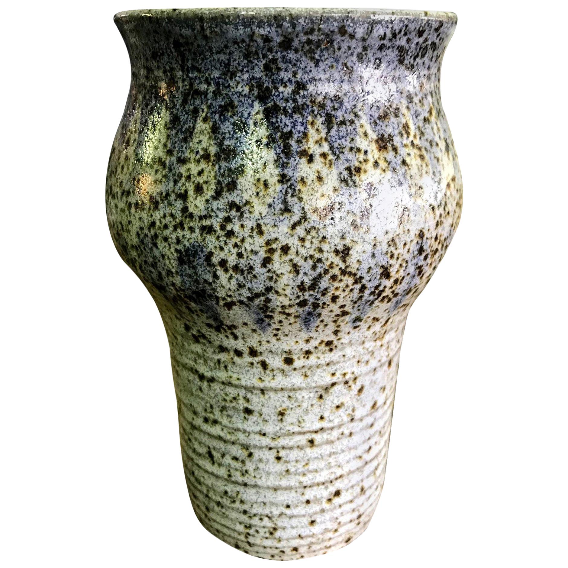 Robert Maxwell Large Midcentury California Signed Ceramic Pottery Glazed Vase