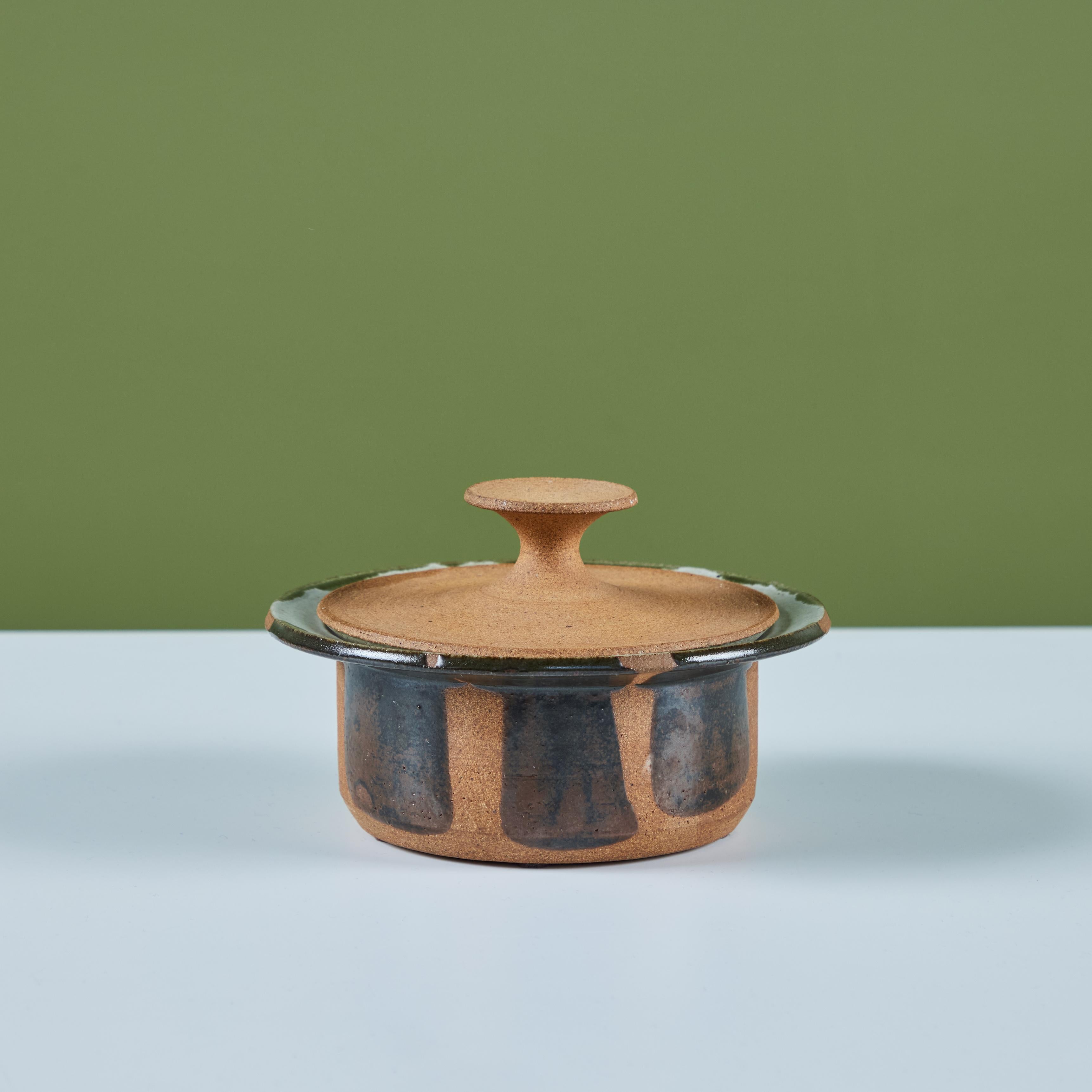 American Robert Maxwell Lidded Stoneware Pot For Sale