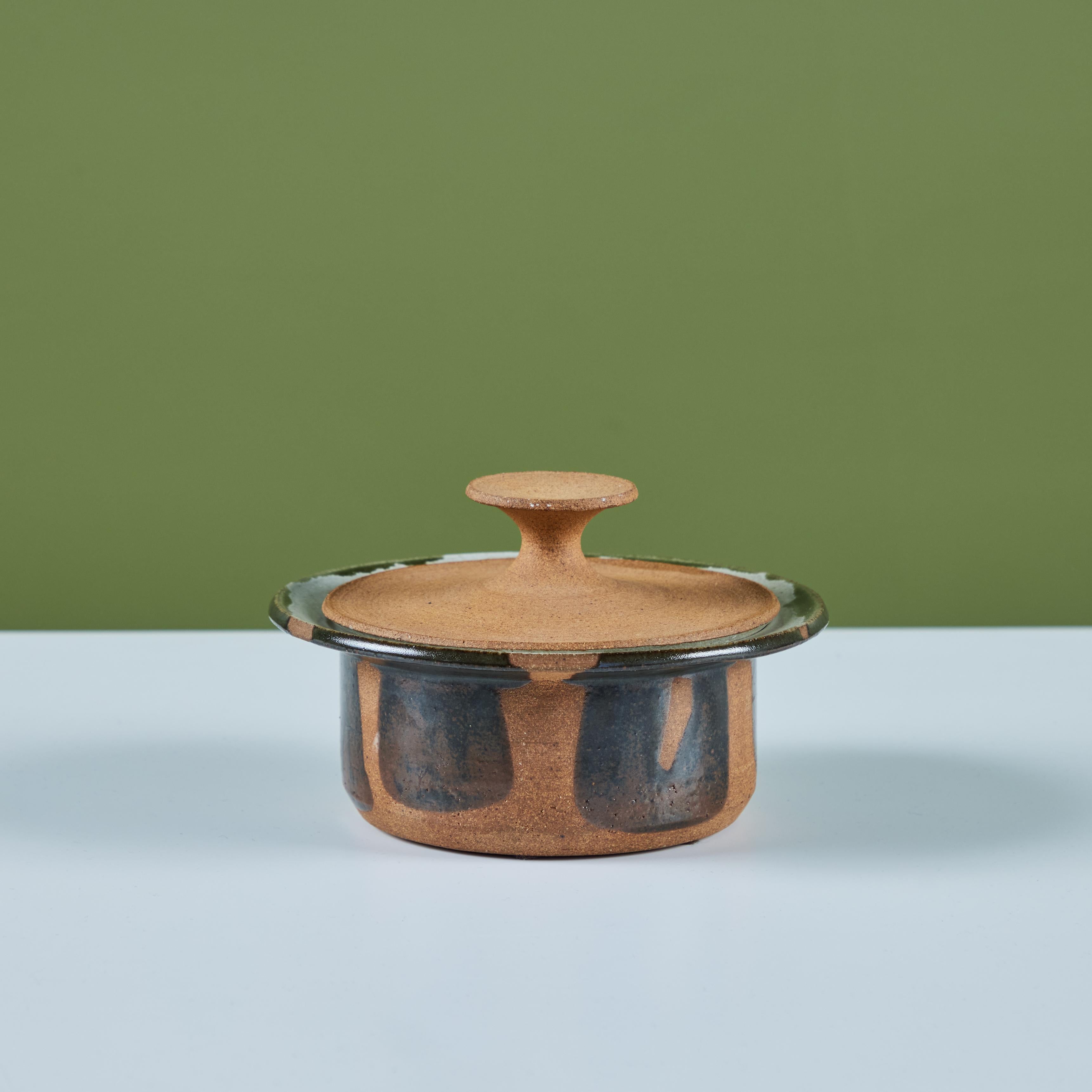 20th Century Robert Maxwell Lidded Stoneware Pot For Sale