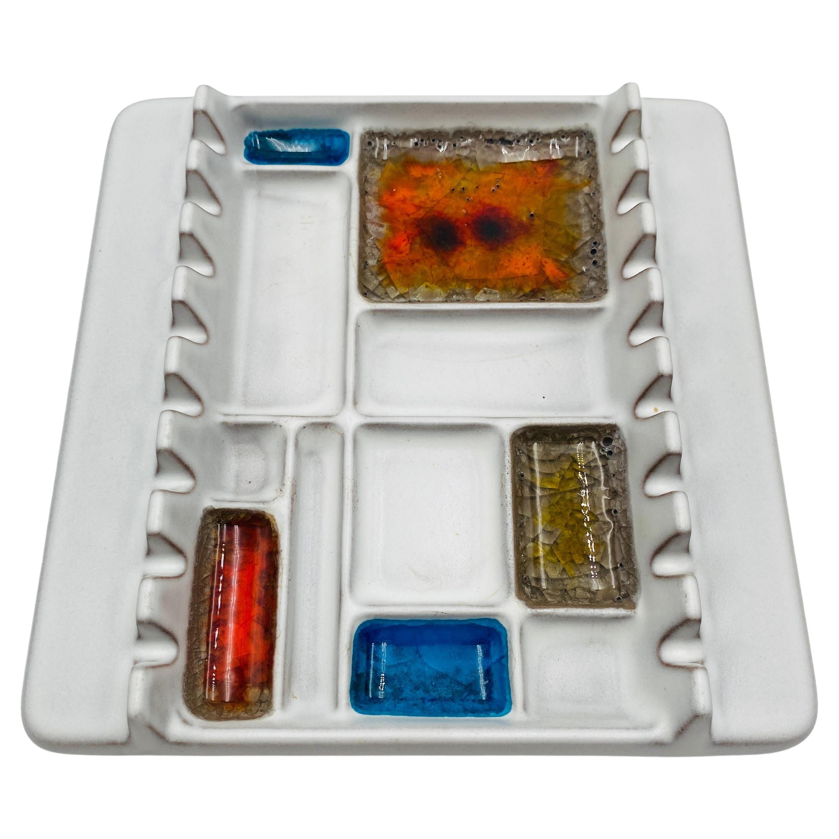 Cendrier en poterie du milieu du siècle de Robert Maxwell "Série d
artistes d
après Mondrian"