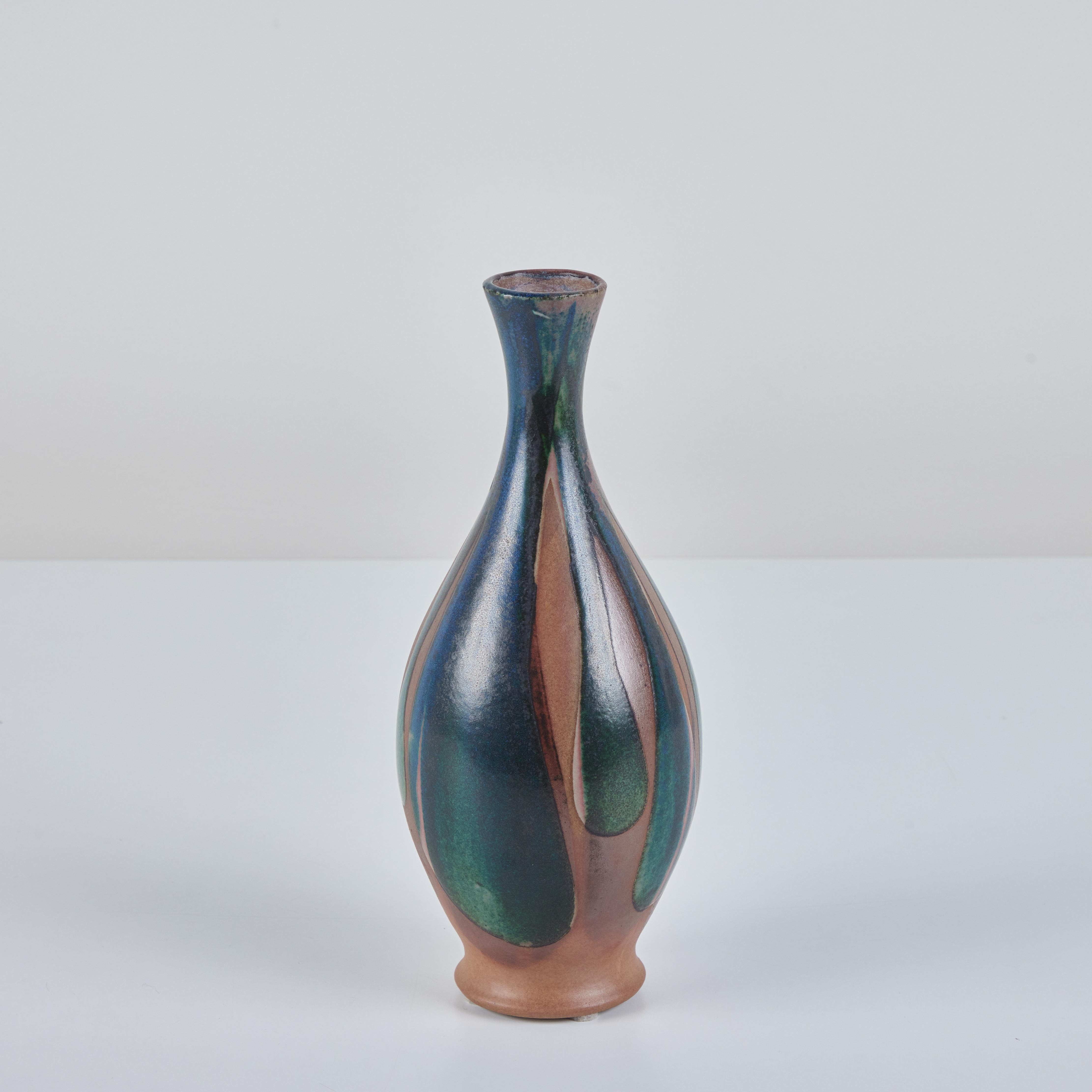 American Robert Maxwell Stoneware Glazed Vase For Sale