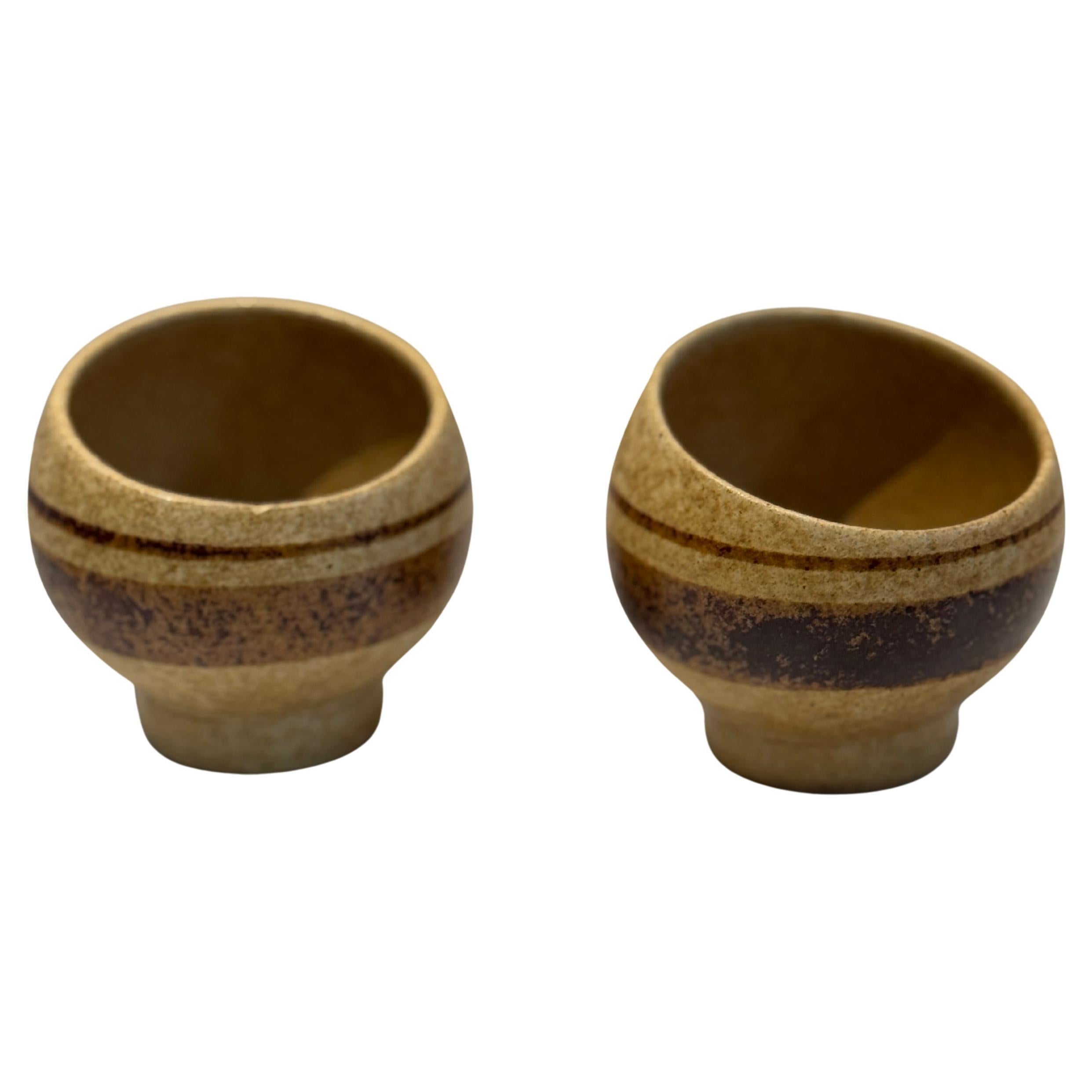 Robert Maxwell Studio Pottery Cup Set – Mid-Century Modern Handcrafted Ceramics
