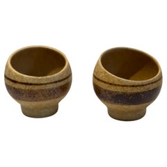 Robert Maxwell Studio Pottery Cup Set – Mid-Century Modern Handcrafted Ceramics