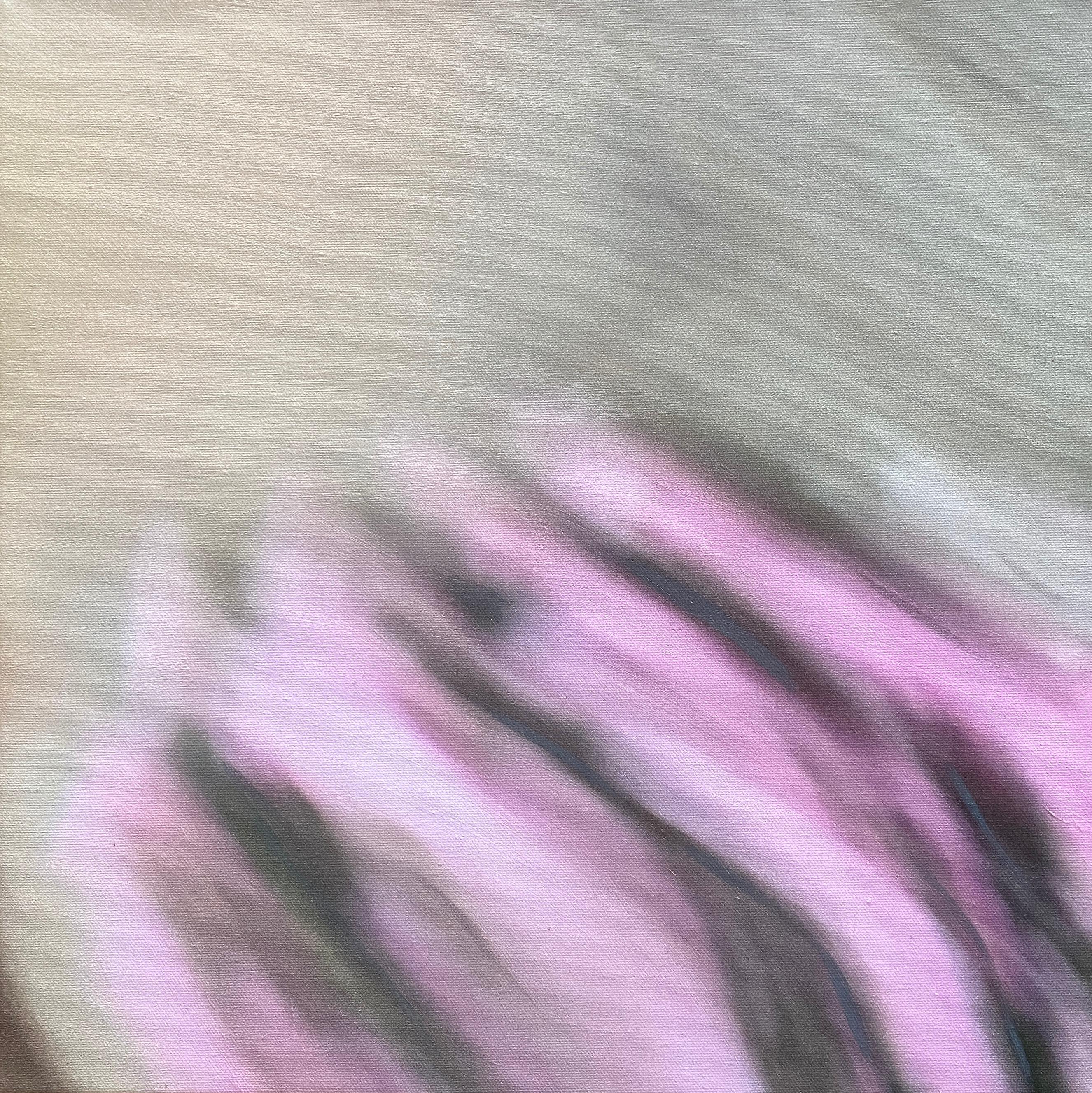 Zeitgenössische abstrakte, neutrale, quadratische Ölgemälde von Bewegung und Farbe (Grau), Interior Painting, von Robert McAn