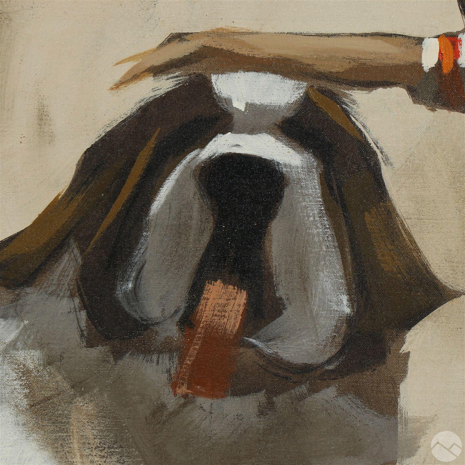 Il ragazzo e il suo amico San Bernardo - Painting Moderno di Robert McCain