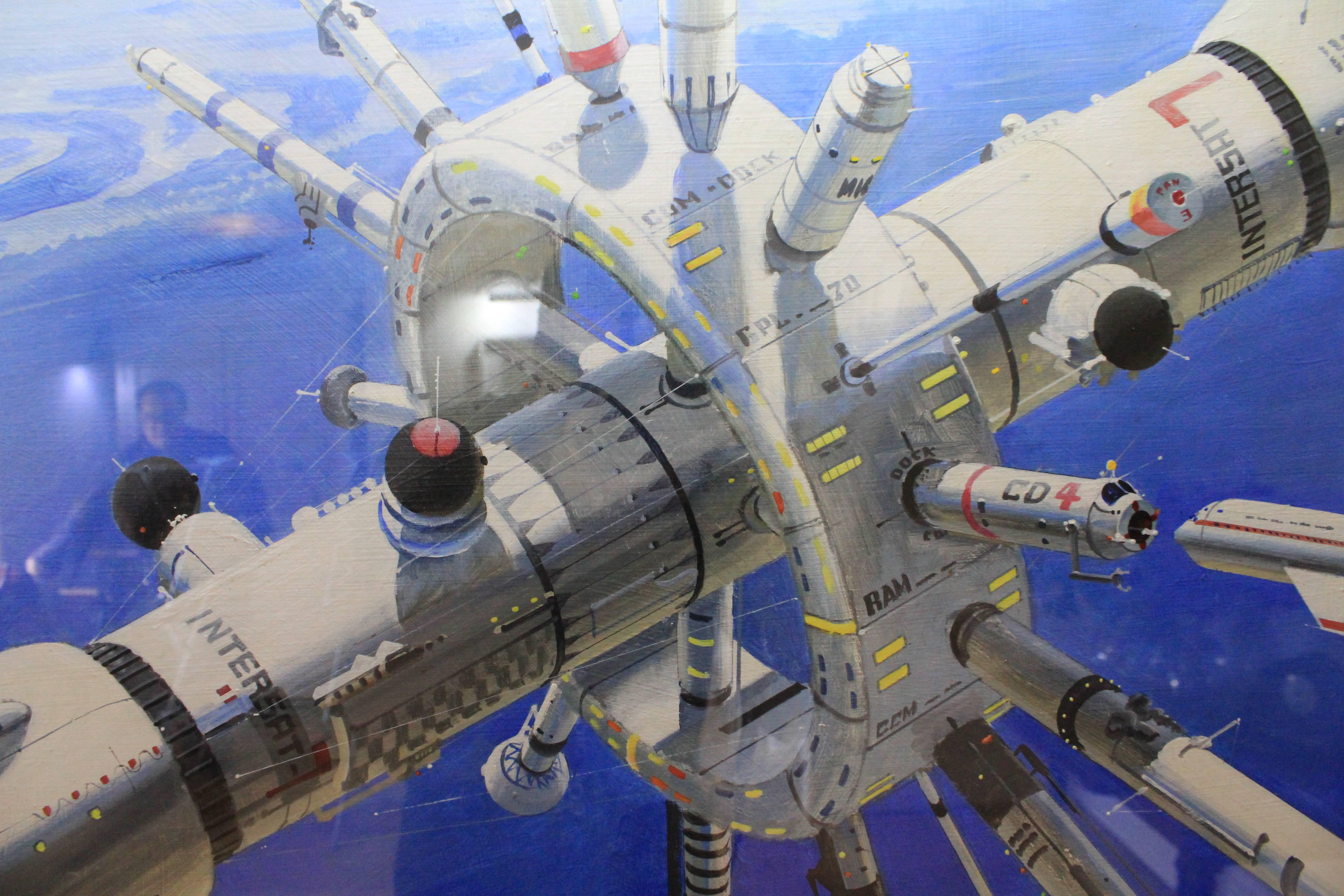 Conceptual space art sci fi art science fiction art International Space Station  For Sale 3