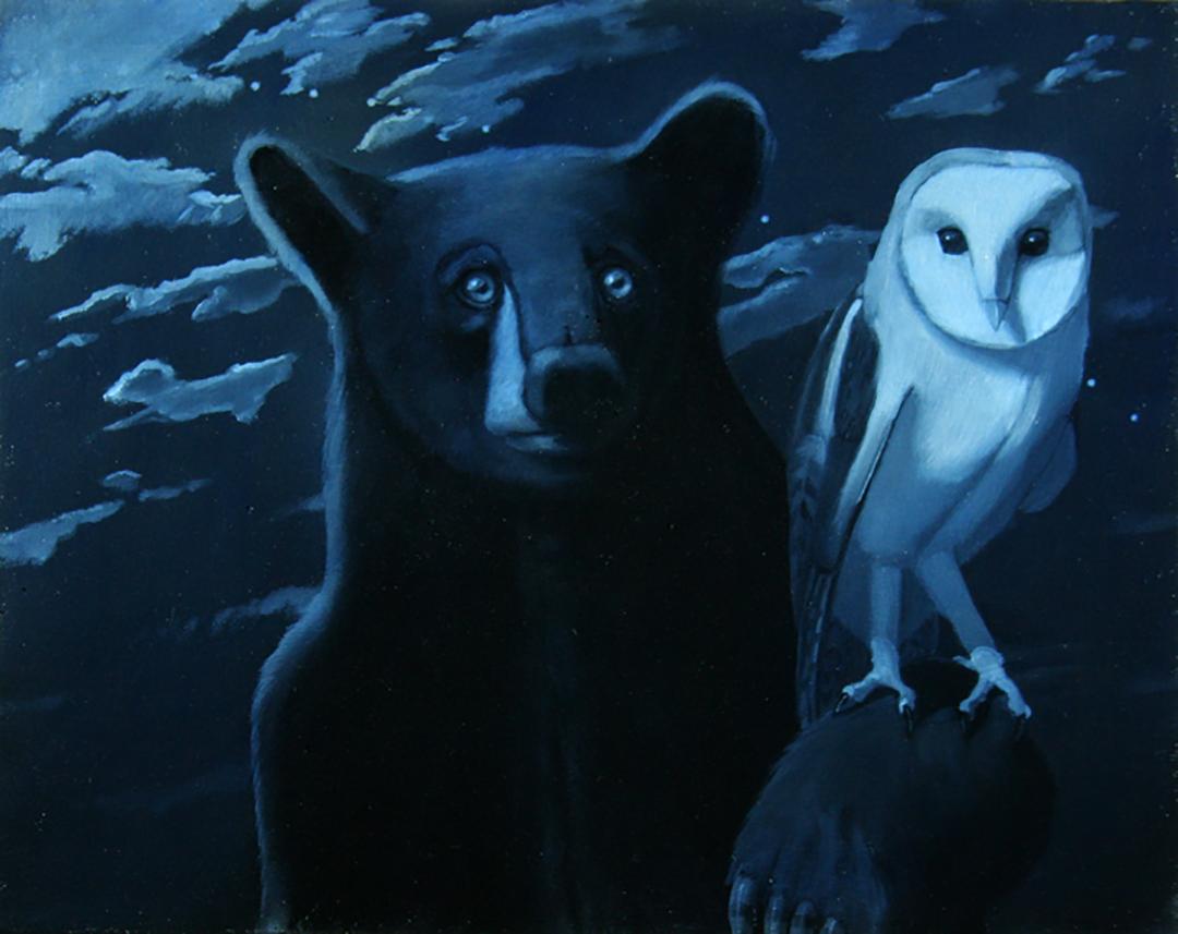 Robert McCauley Animal Painting - Sputnik and the Night Watch