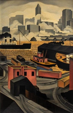Robert McClay "From Brooklyn Heights" Oil on Canvas