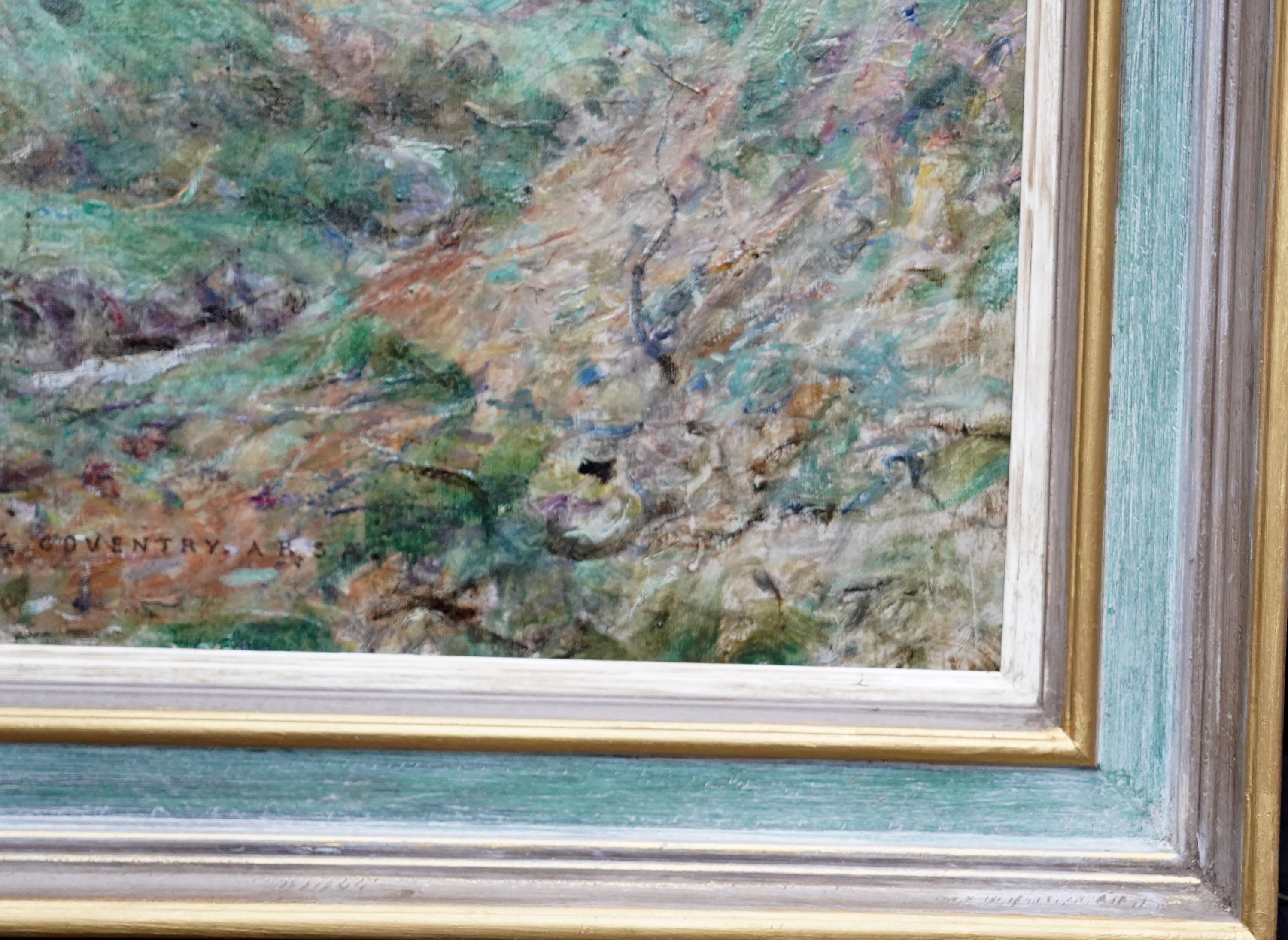 Paisaje de las Highlands - Pintura al óleo de arte escocés victoriano Escocia en venta 5