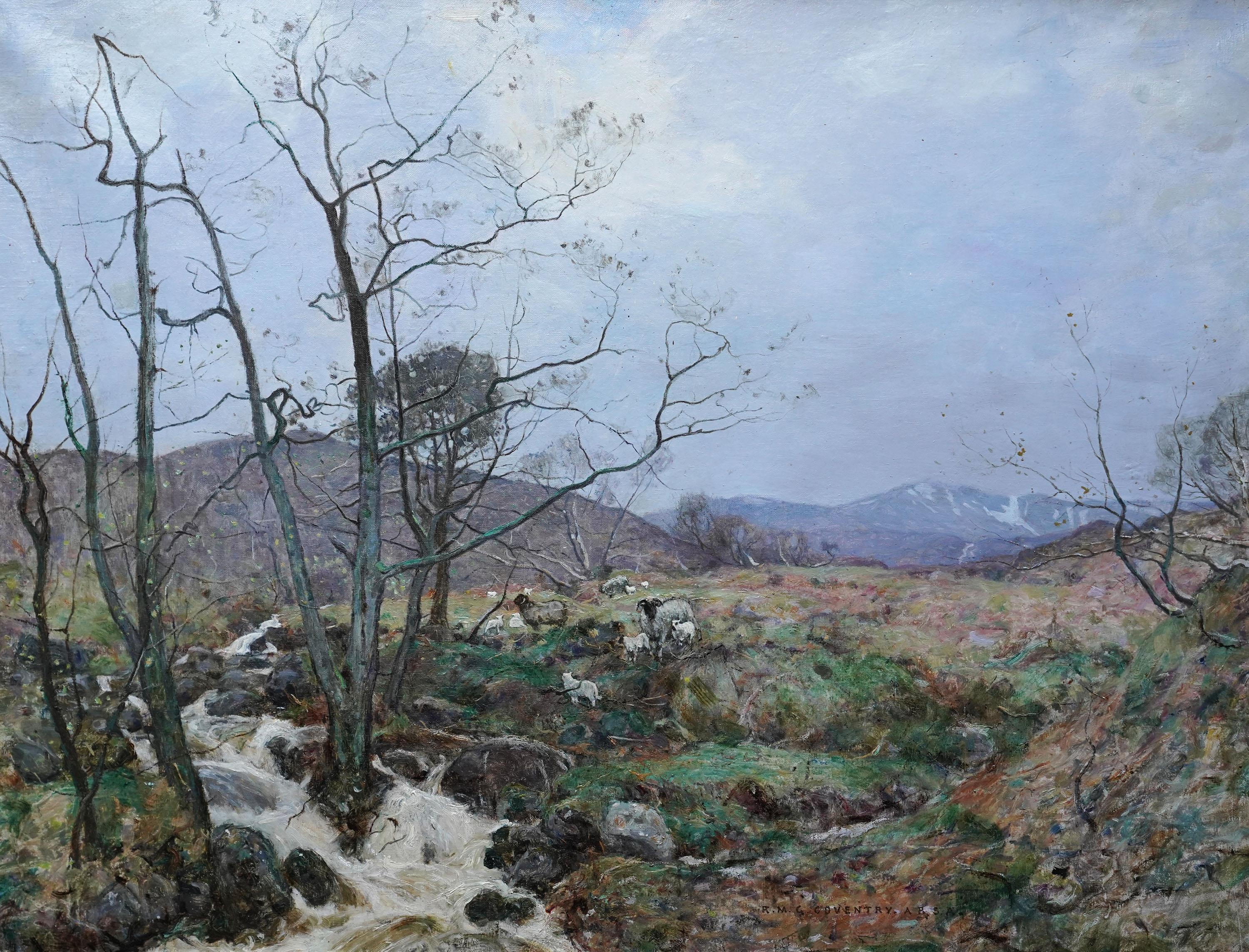 Paisaje de las Highlands - Pintura al óleo de arte escocés victoriano Escocia en venta 6