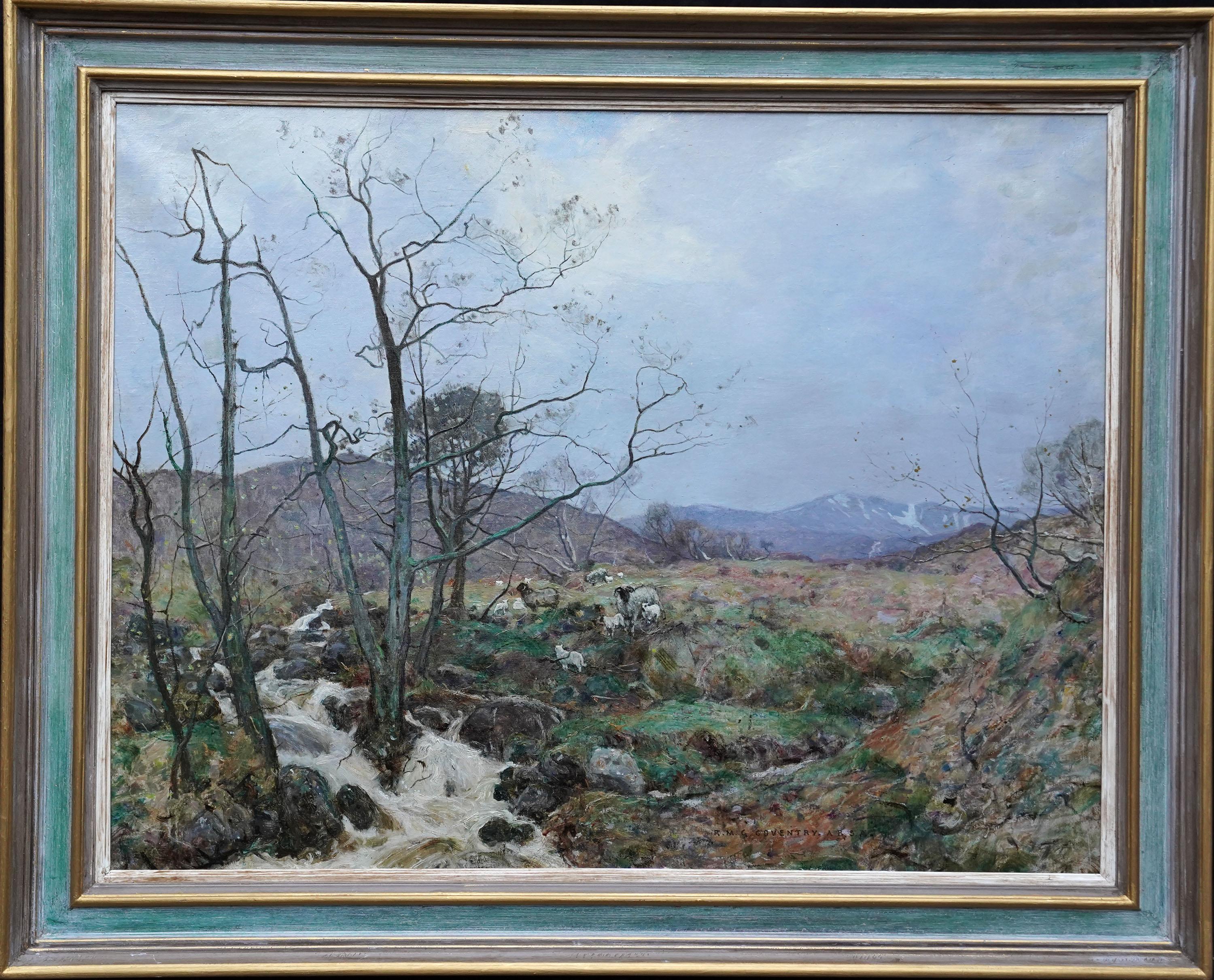 Paisaje de las Highlands - Pintura al óleo de arte escocés victoriano Escocia en venta 7