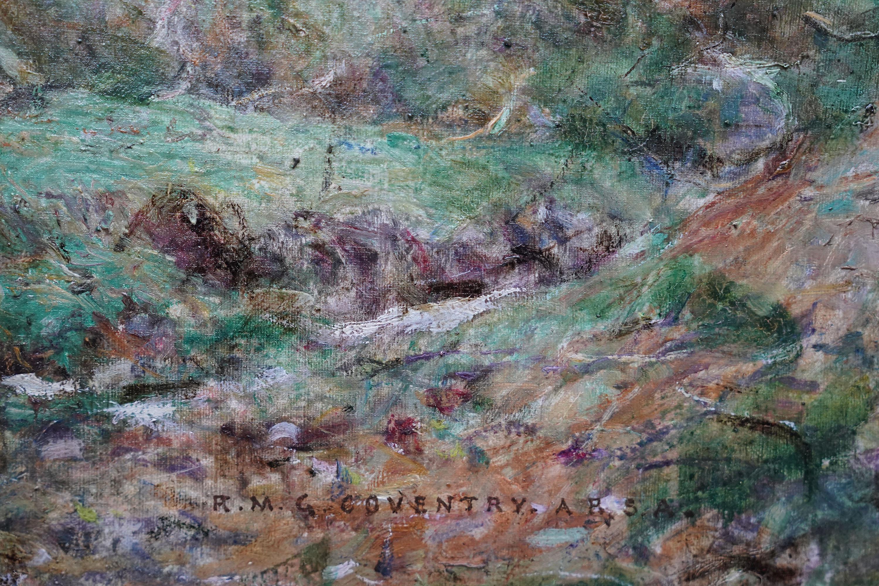 Paisaje de las Highlands - Pintura al óleo de arte escocés victoriano Escocia en venta 4