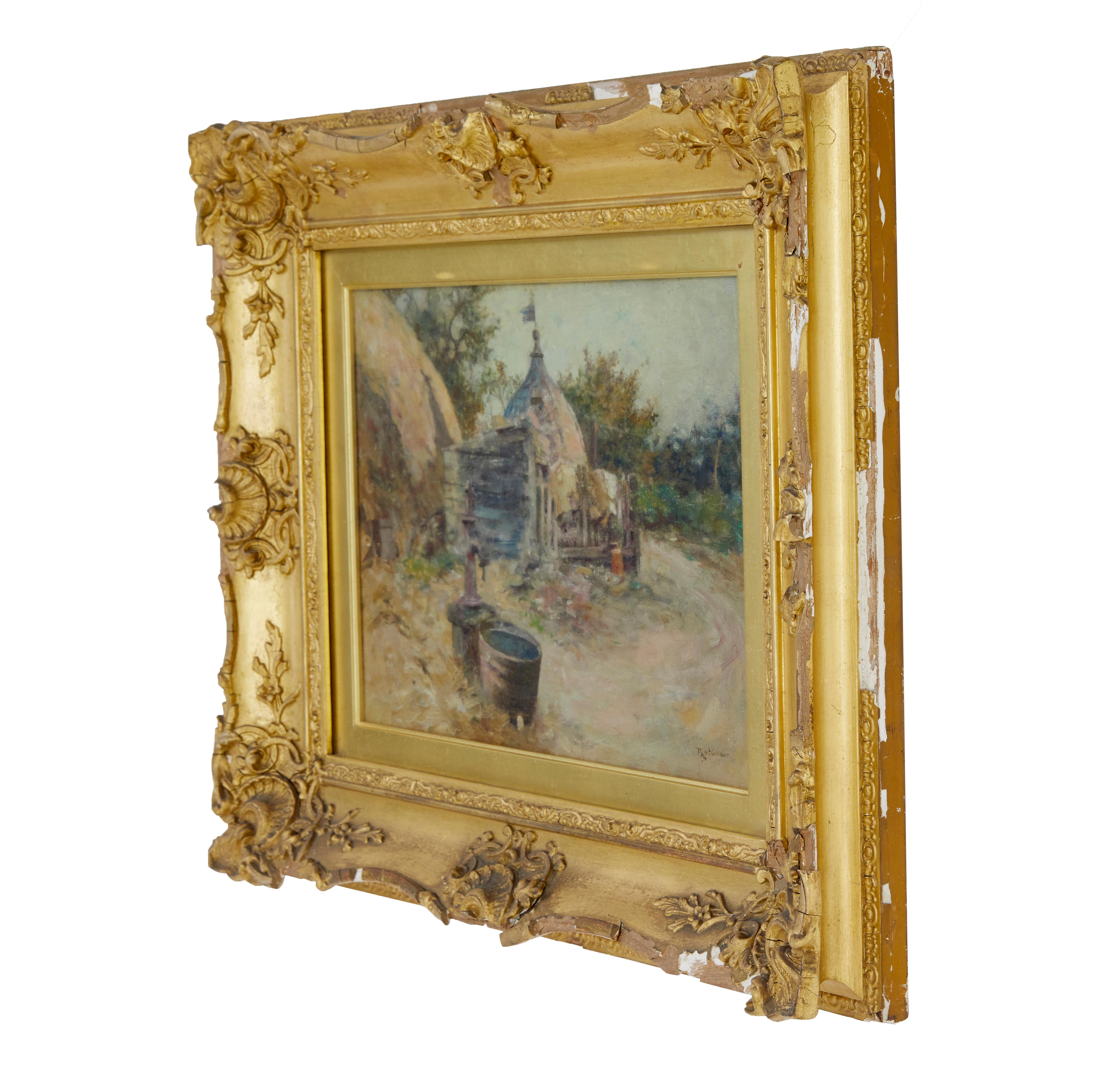 Robert Mcgregor genre oil painting of french village scene For Sale 1