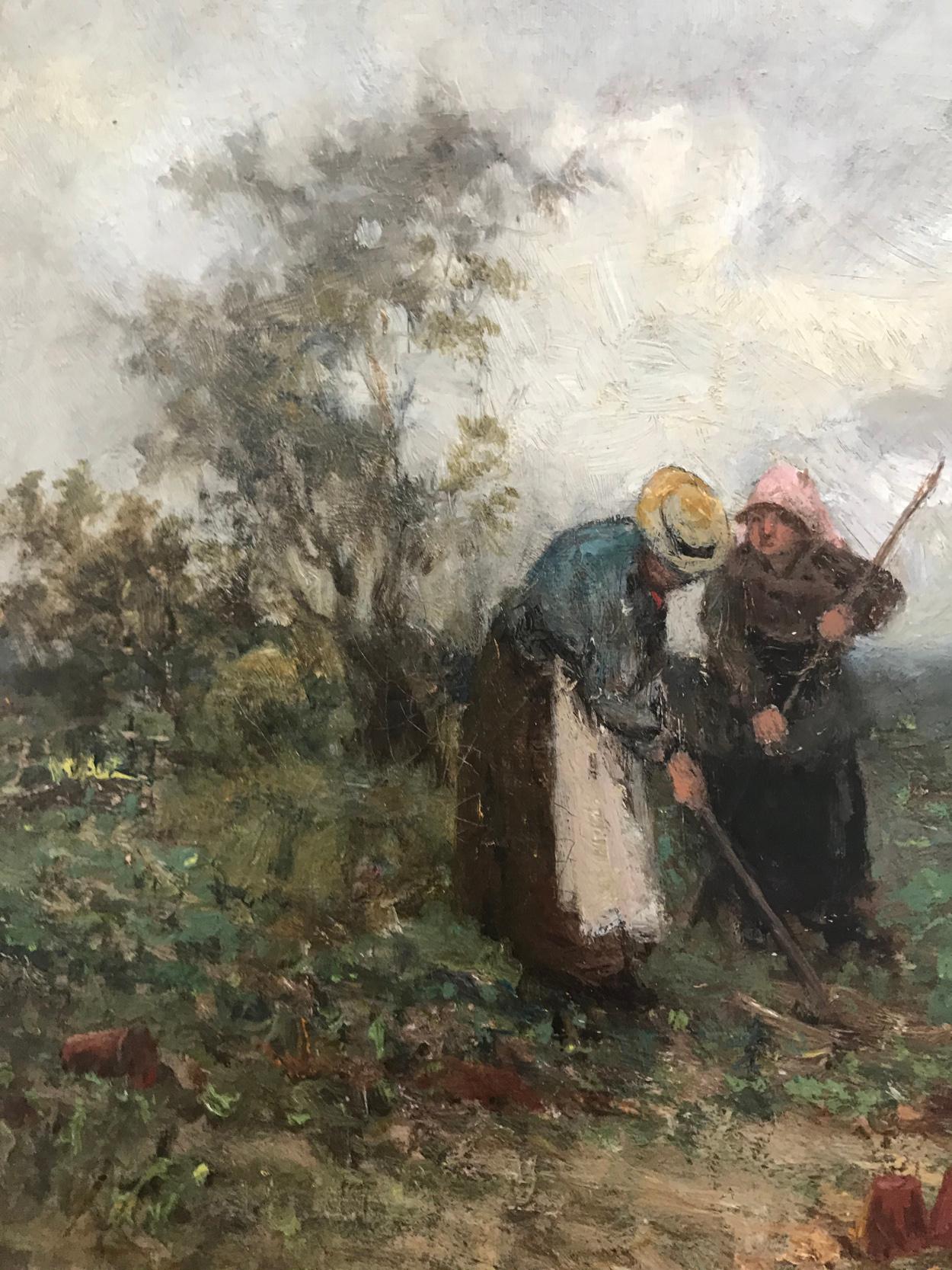 Robert McGregor (Scottish), Field Workers, Oil on Canvas, Circa 1890 In Good Condition In Melbourne, Victoria